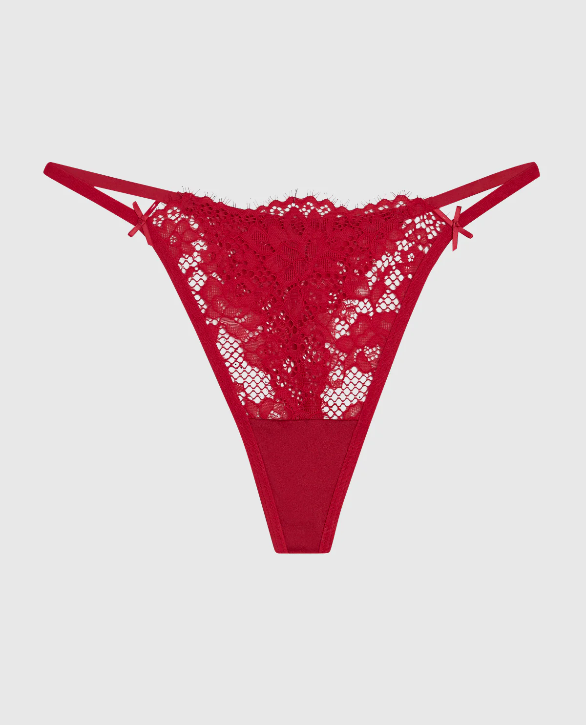 Allover Lace High Leg G-String Panty in Cosmo Red - Image 4
