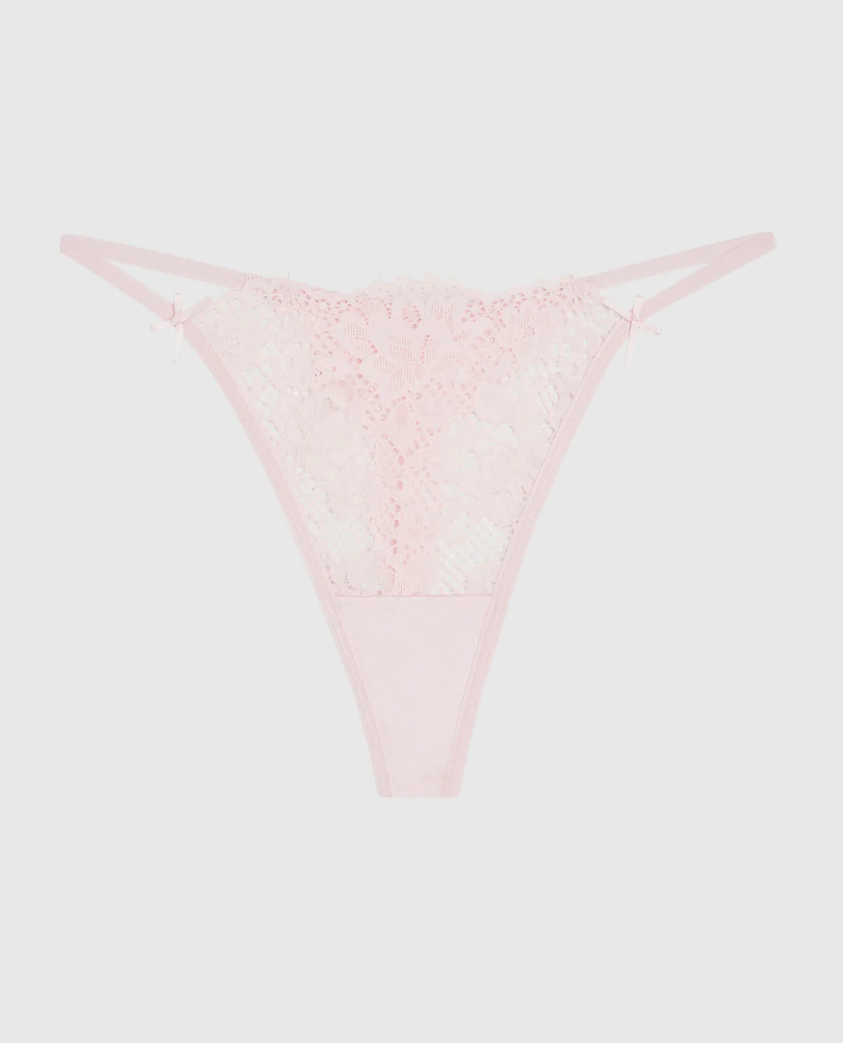 Allover Lace High Leg G-String Panty in Pink-A-Boo - Image 4