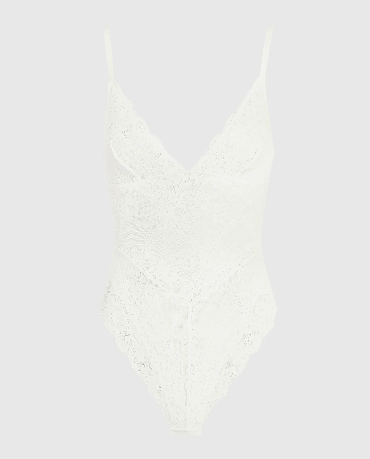 Allover Lace Shaping Bodysuit in Ivory - Image 4