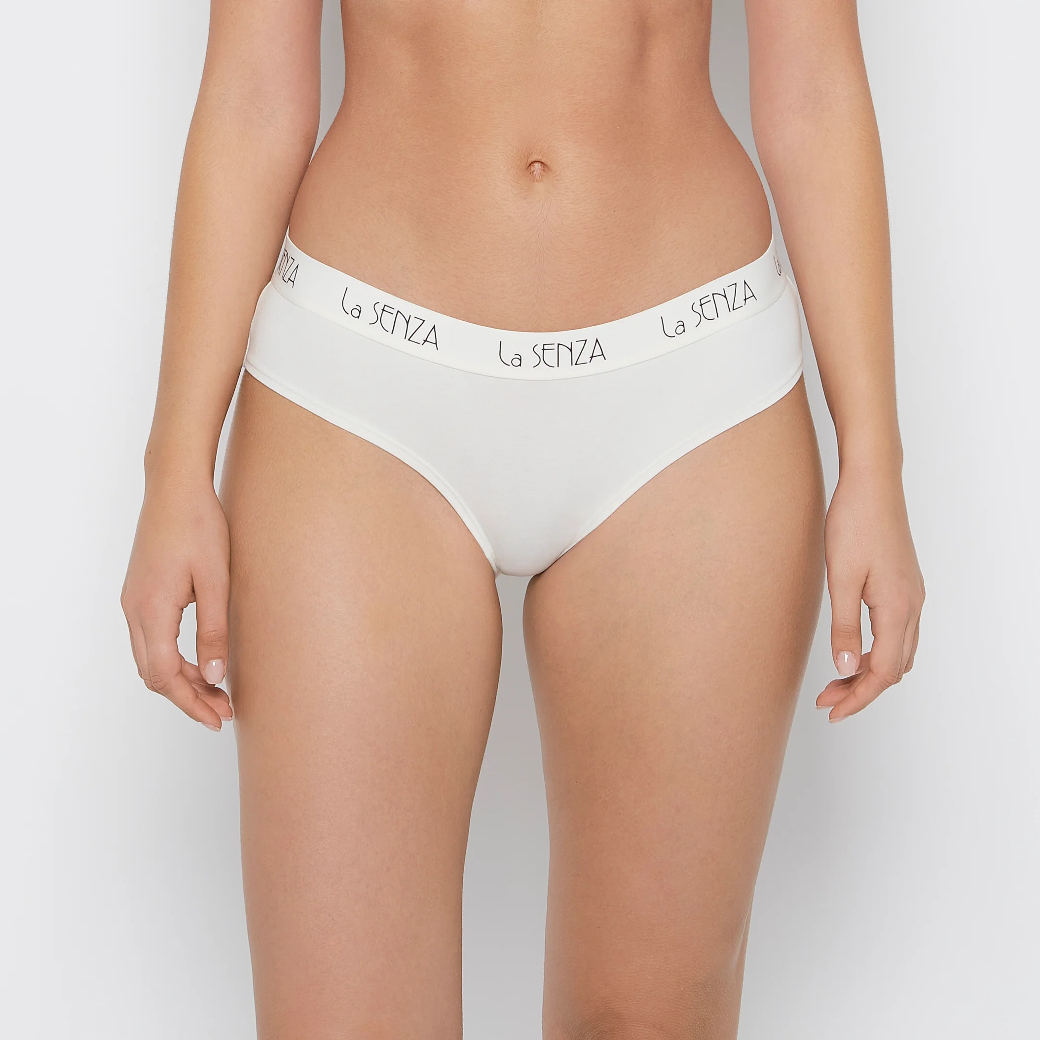 Art Deco Logo Cotton Hipster in Egret