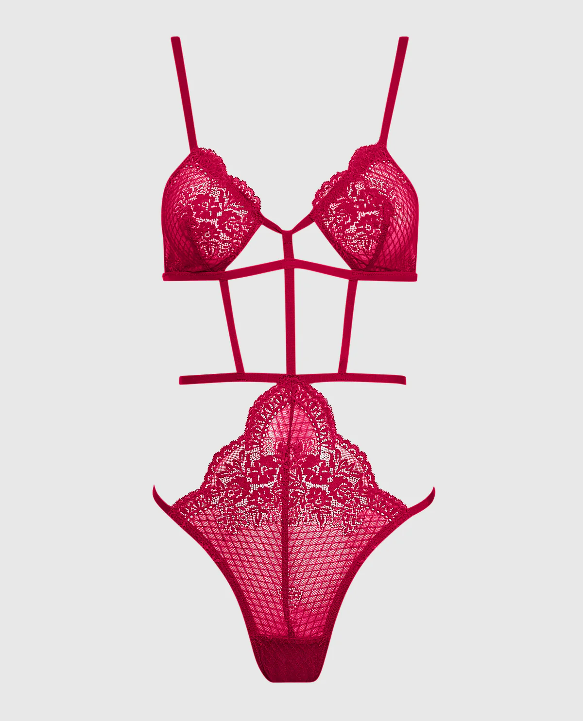 Barely there Bodysuit in Cosmo Red