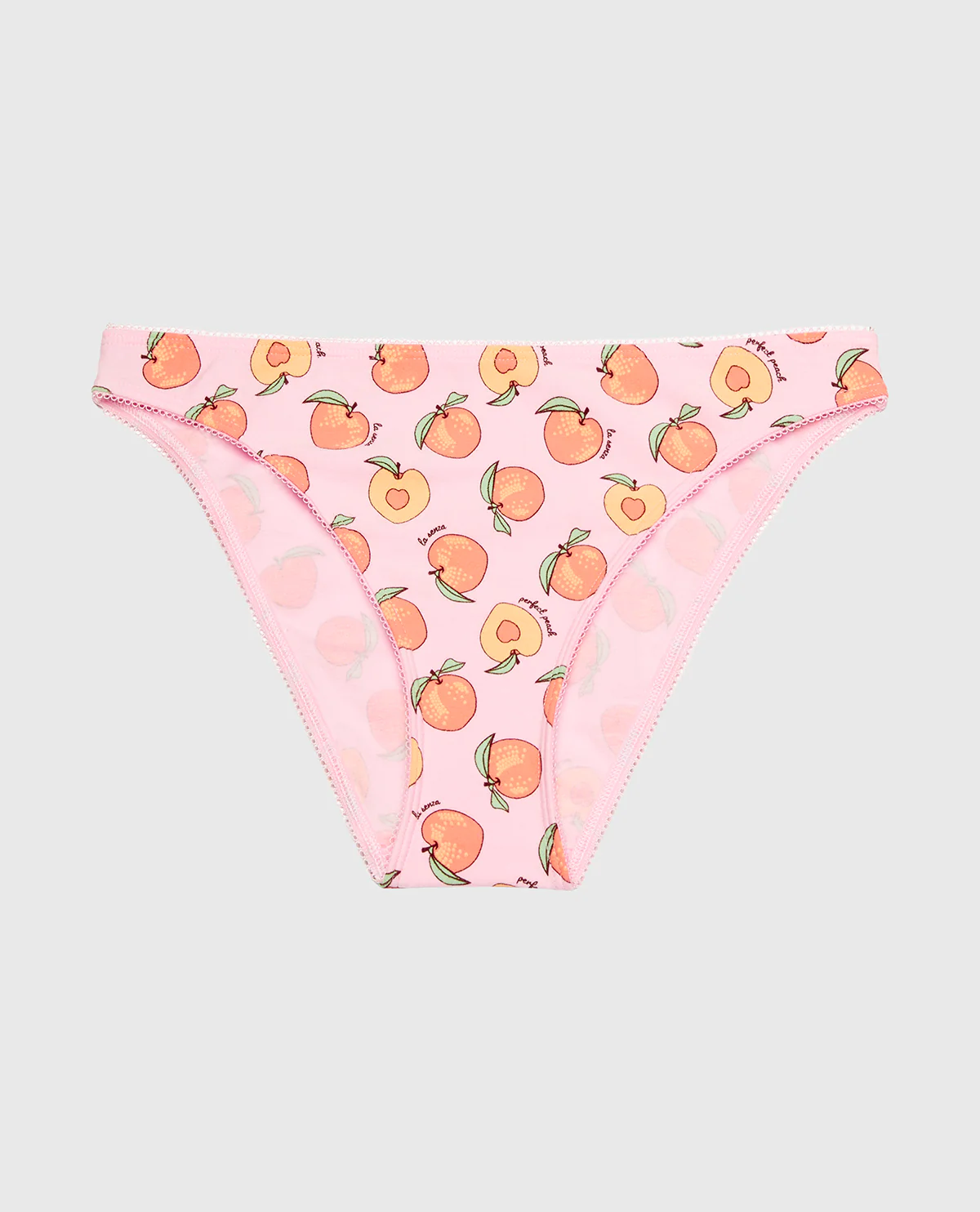 Bikini Cotton Panty and Picot Trim in Perfect Peach - Image 4