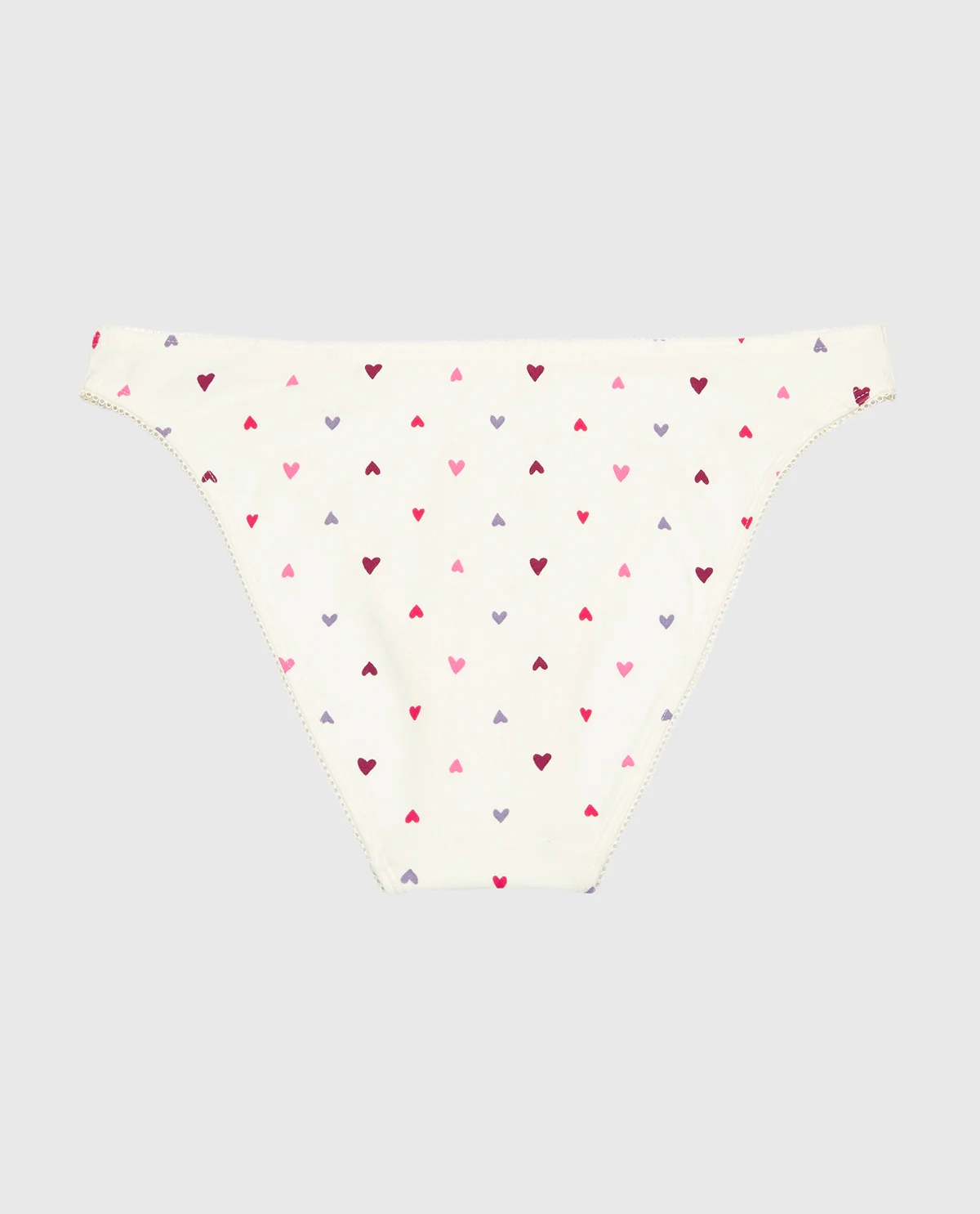 Bikini Cotton Panty and Picot Trim in Tossed Heart - Image 3