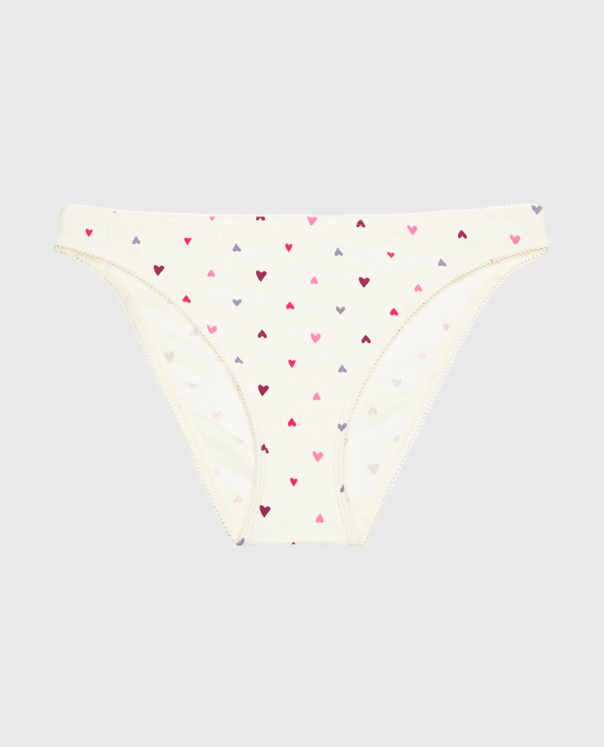 Bikini Cotton Panty and Picot Trim in Tossed Heart - Image 4