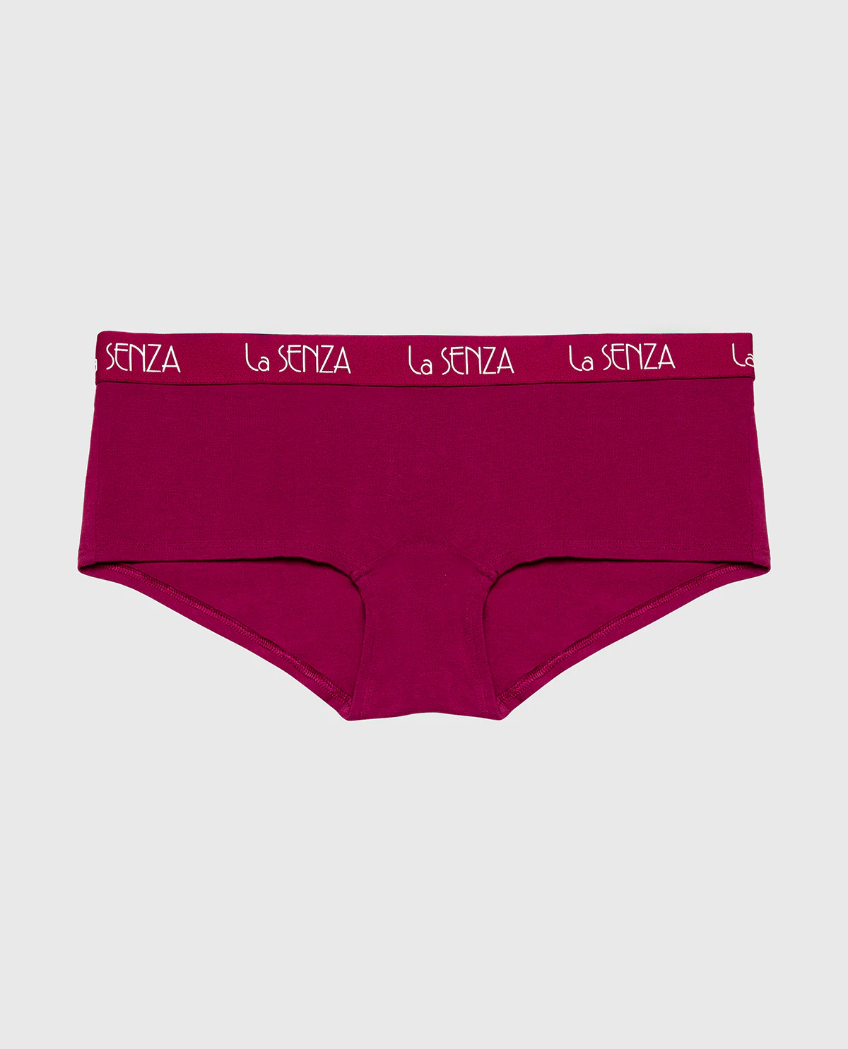 Boyshort Cotton Panty with Art Deco Logo Band in Plum Rose - Image 4