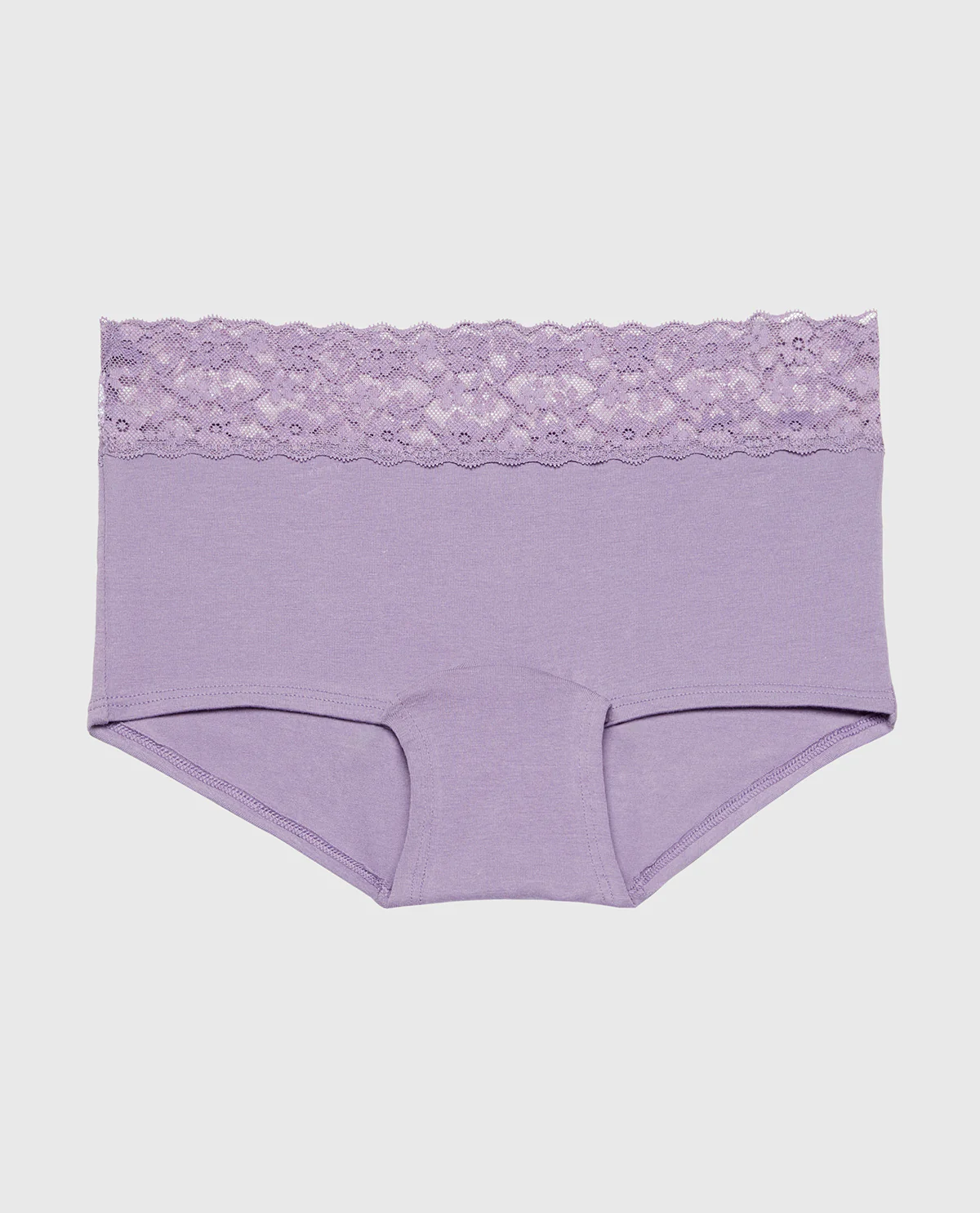 Boyshort Cotton Panty With Lace Trim in Purple Haze - Image 4