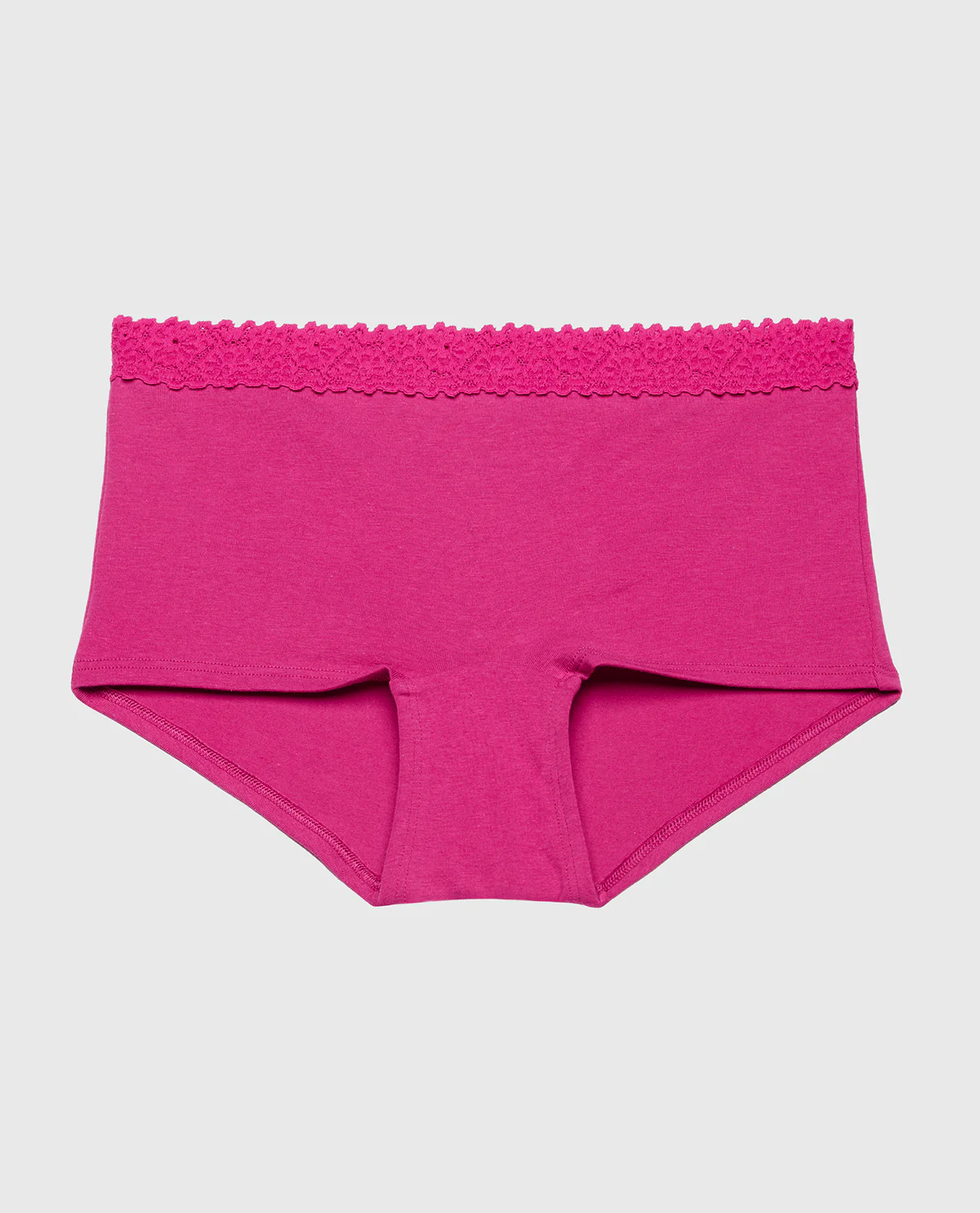 Boyshort Pantie with Cozy Trim in Fuchsia Red - Image 4