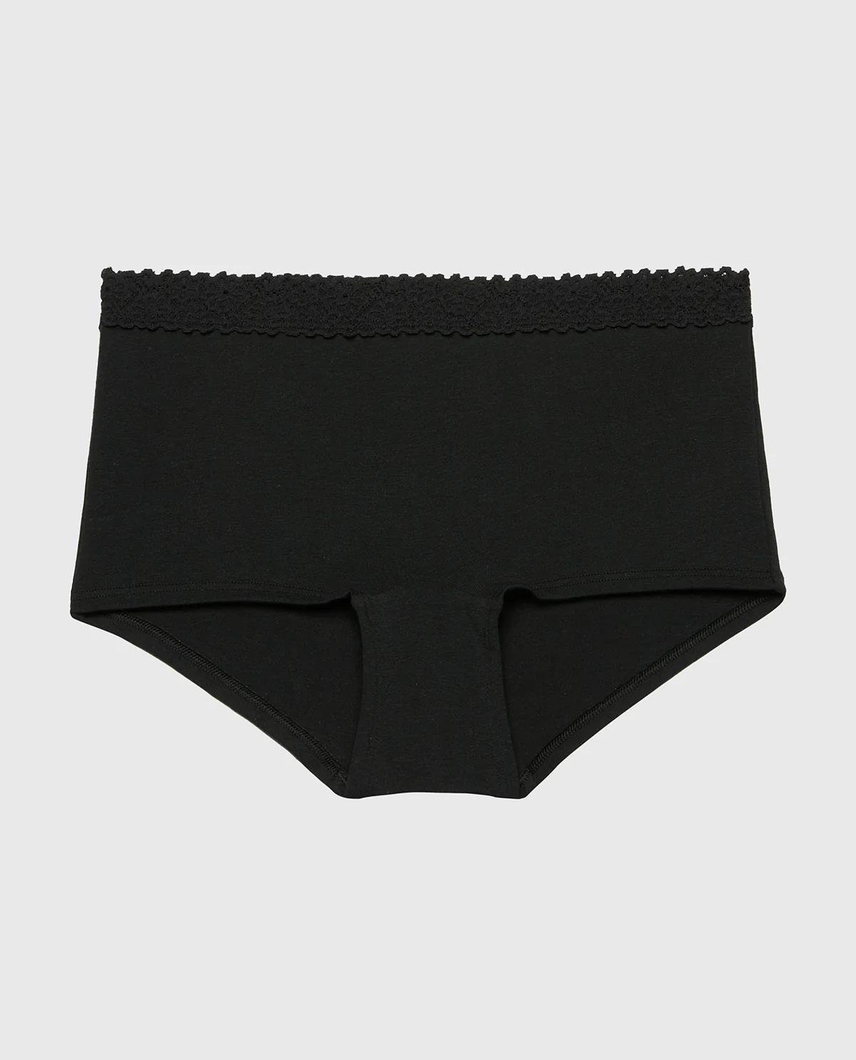 Boyshort Pantie with Cozy Trim in Tuxedo Black - Image 4