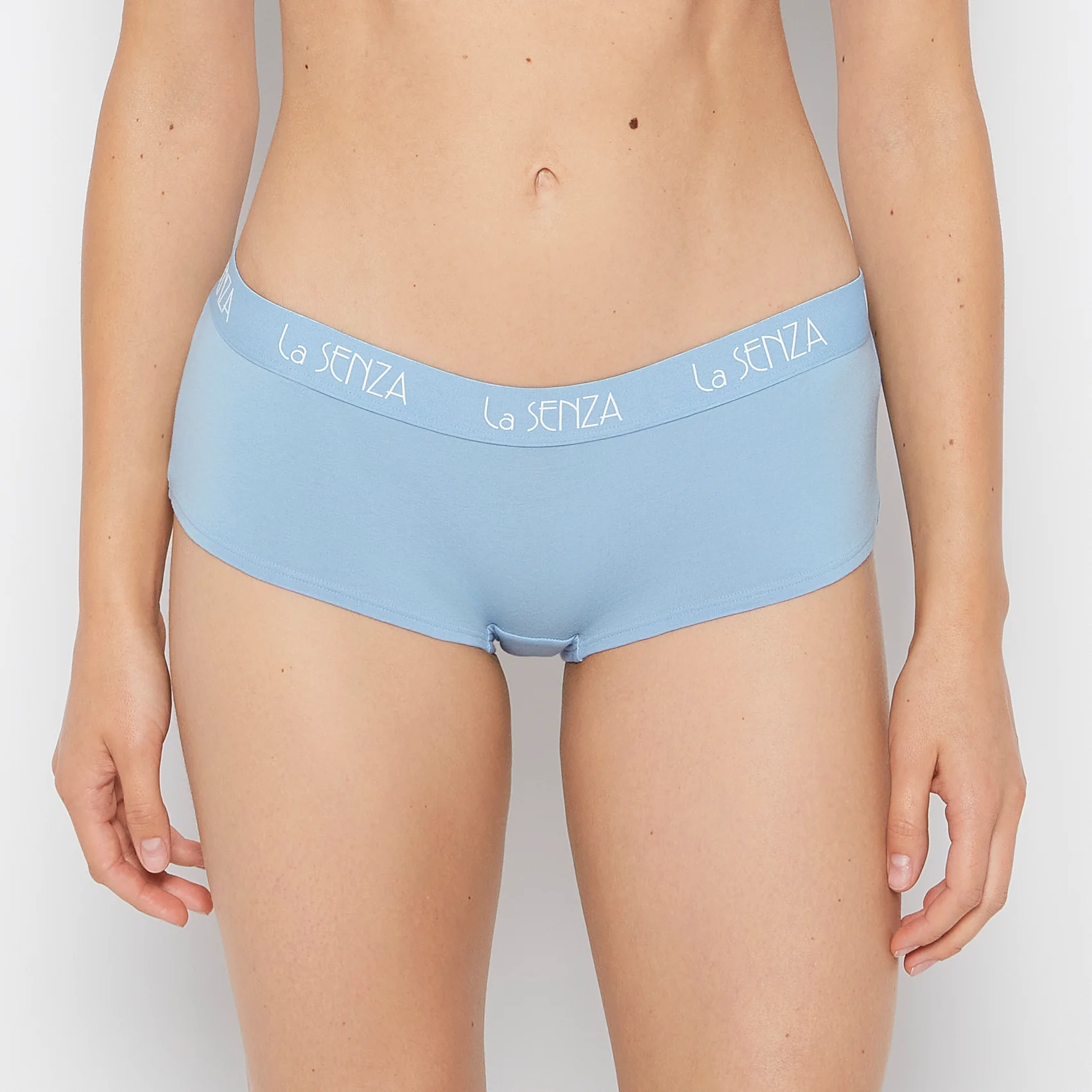 Boyshort Panty with Art Deco Logo in Glacier Lake