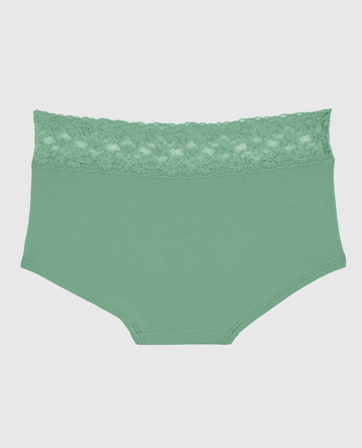 Boyshort Panty with Lace Trim in Wintermint - Image 2