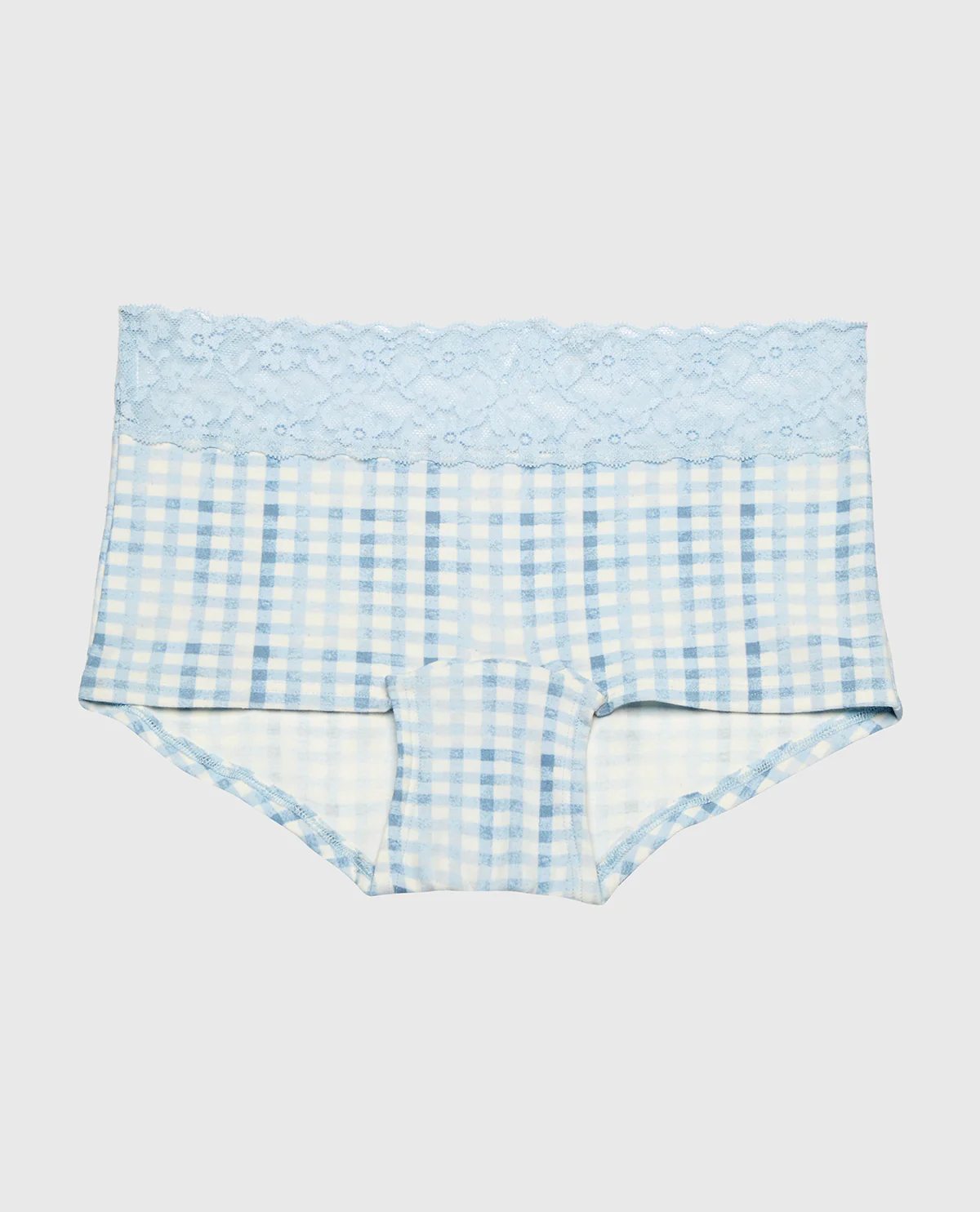 Boyshort Panty With Lace Trim in Breezy Gingham - Image 4