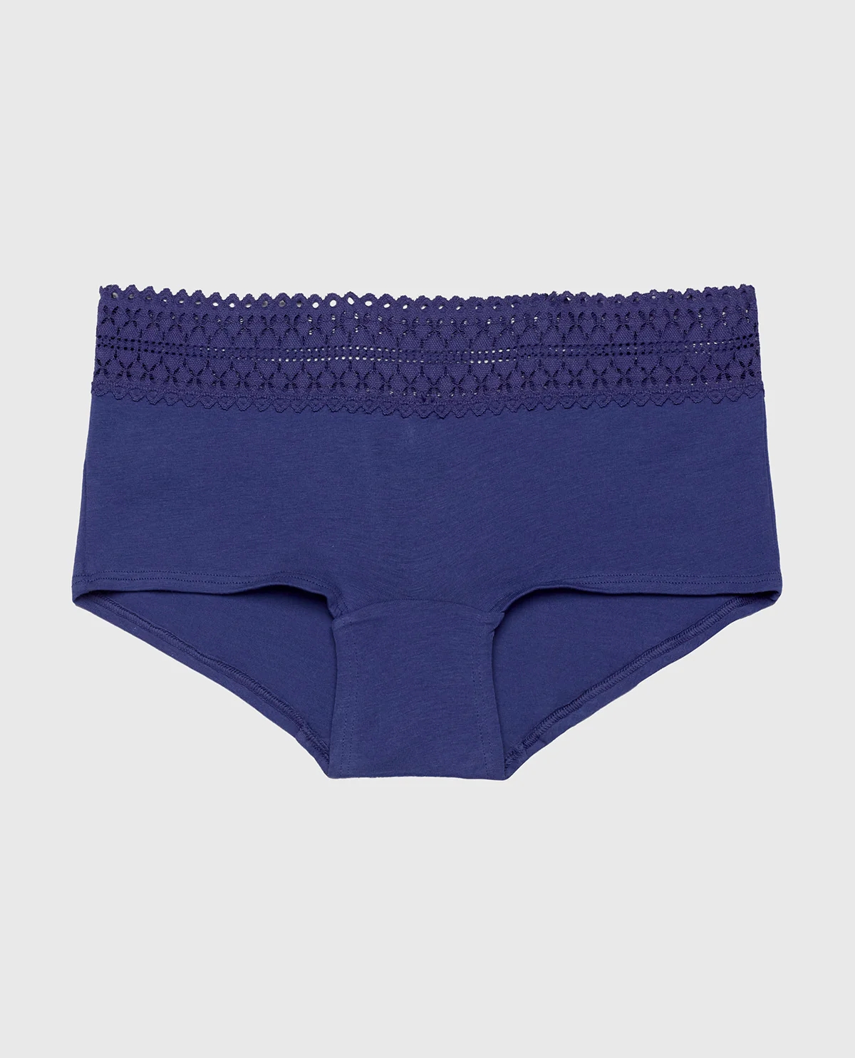 Boyshort Panty with Lace Trim in Dusk Blue - Image 4