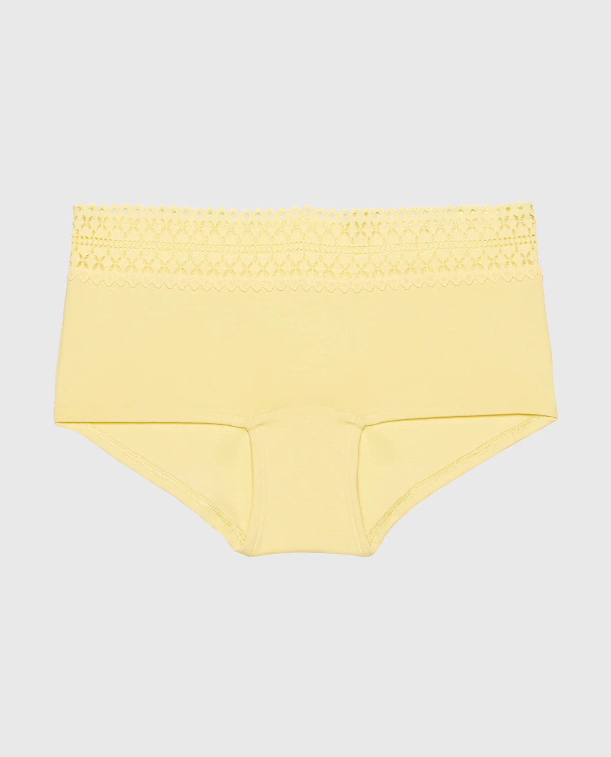 Boyshort Panty with Lace Trim in Mellow Yellow - Image 4