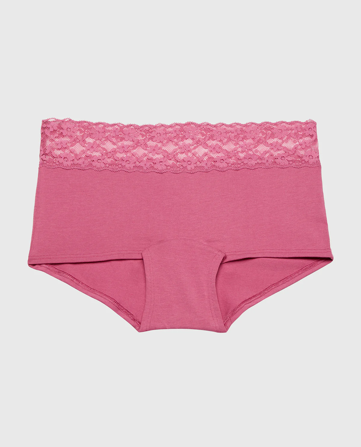 Boyshort Panty With Lace Trim in Red Violet - Image 4