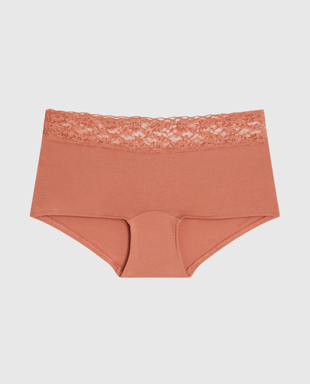 Boyshort Panty with Lace Trim in Rosy Blush - Image 4