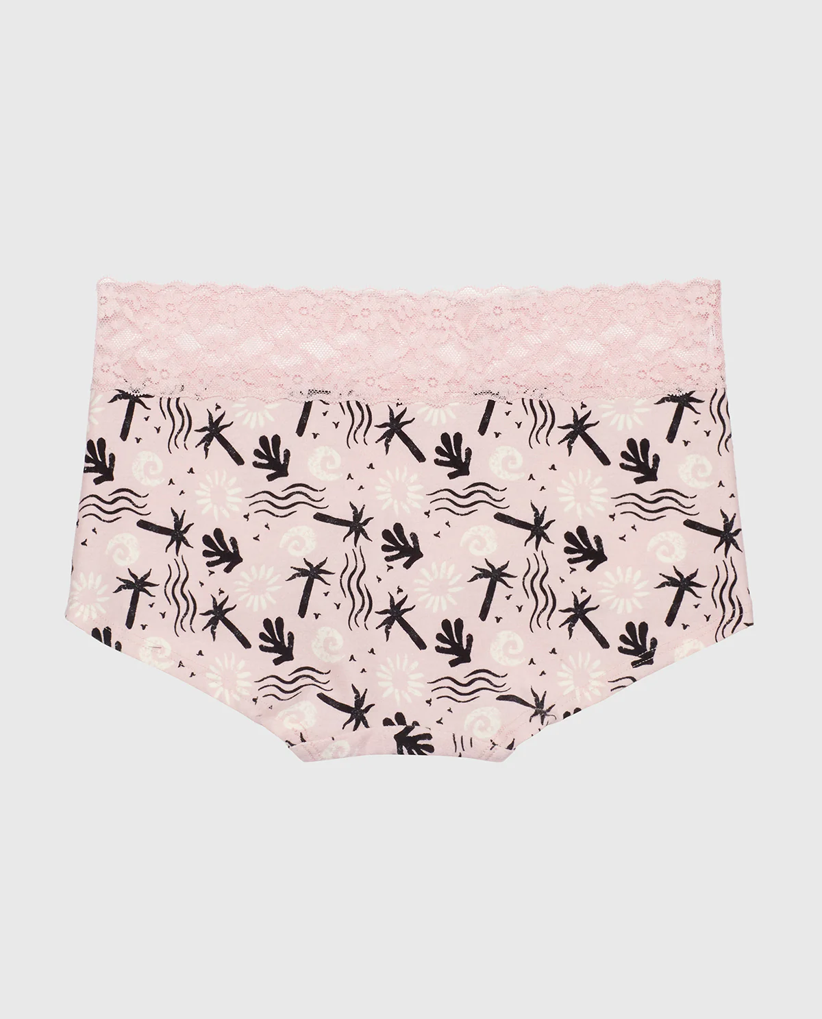 Boyshort Panty with Lace Trim in Sand and Surf - Image 5