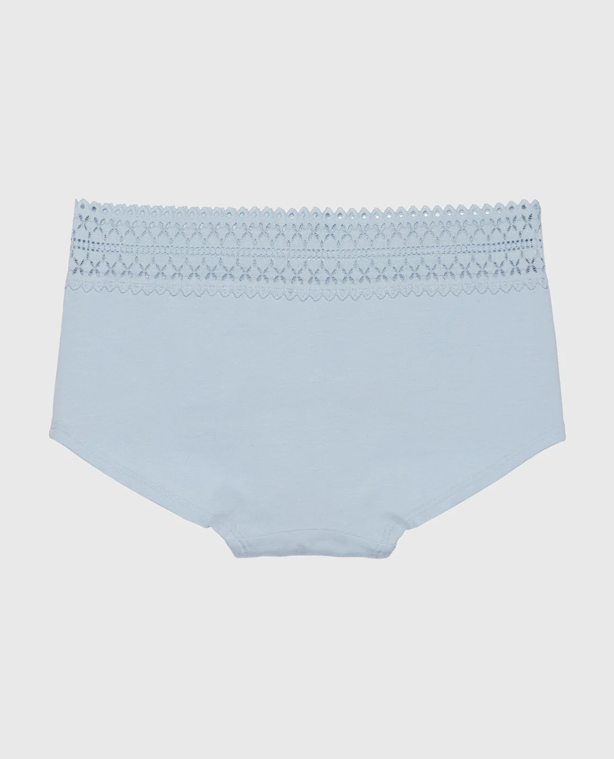 Boyshort Panty with Lace Trim in Subdued Blue - Image 5