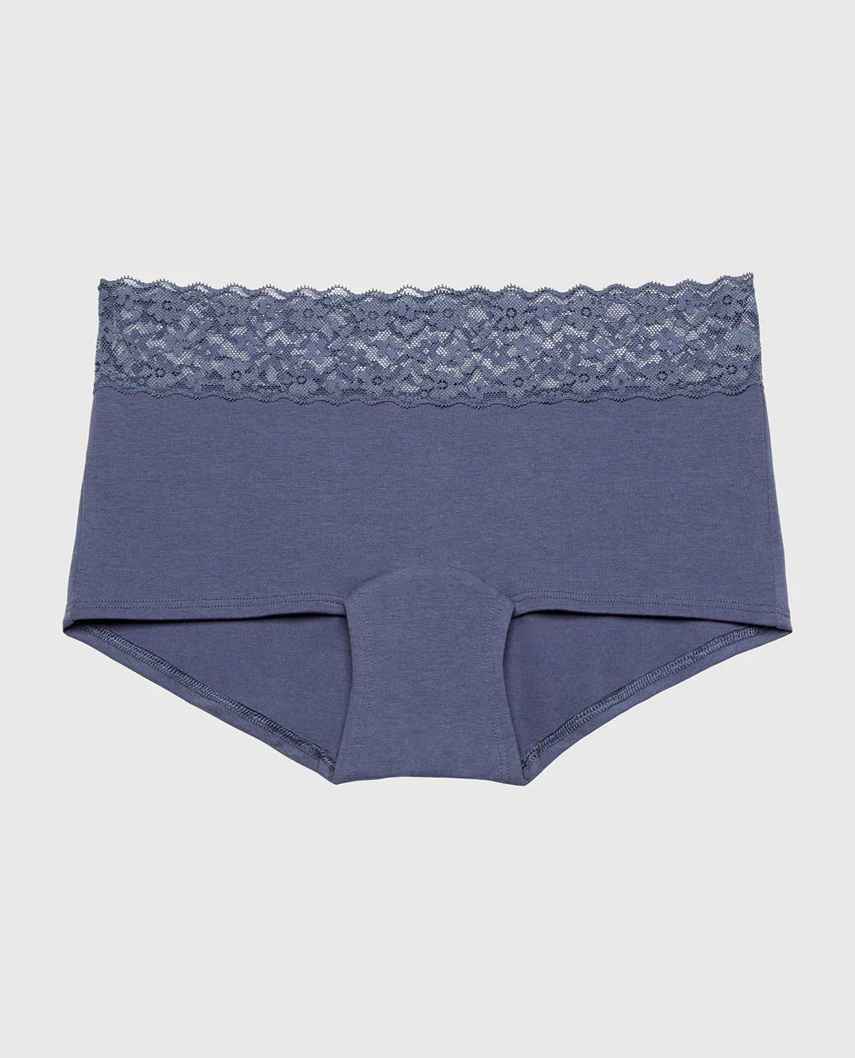 Boyshort Panty With Lace Trim in Vintage Indigo - Image 4