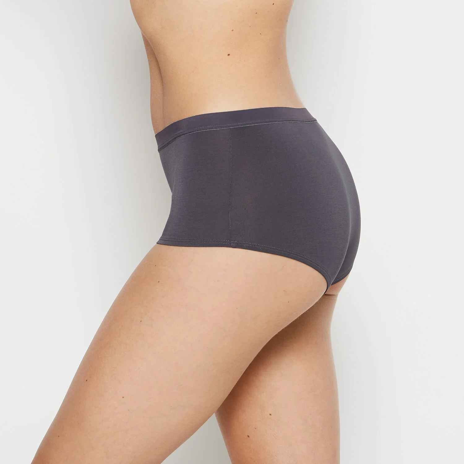 Boyshort Panty With Vanishing Trim in Ebony - Image 2