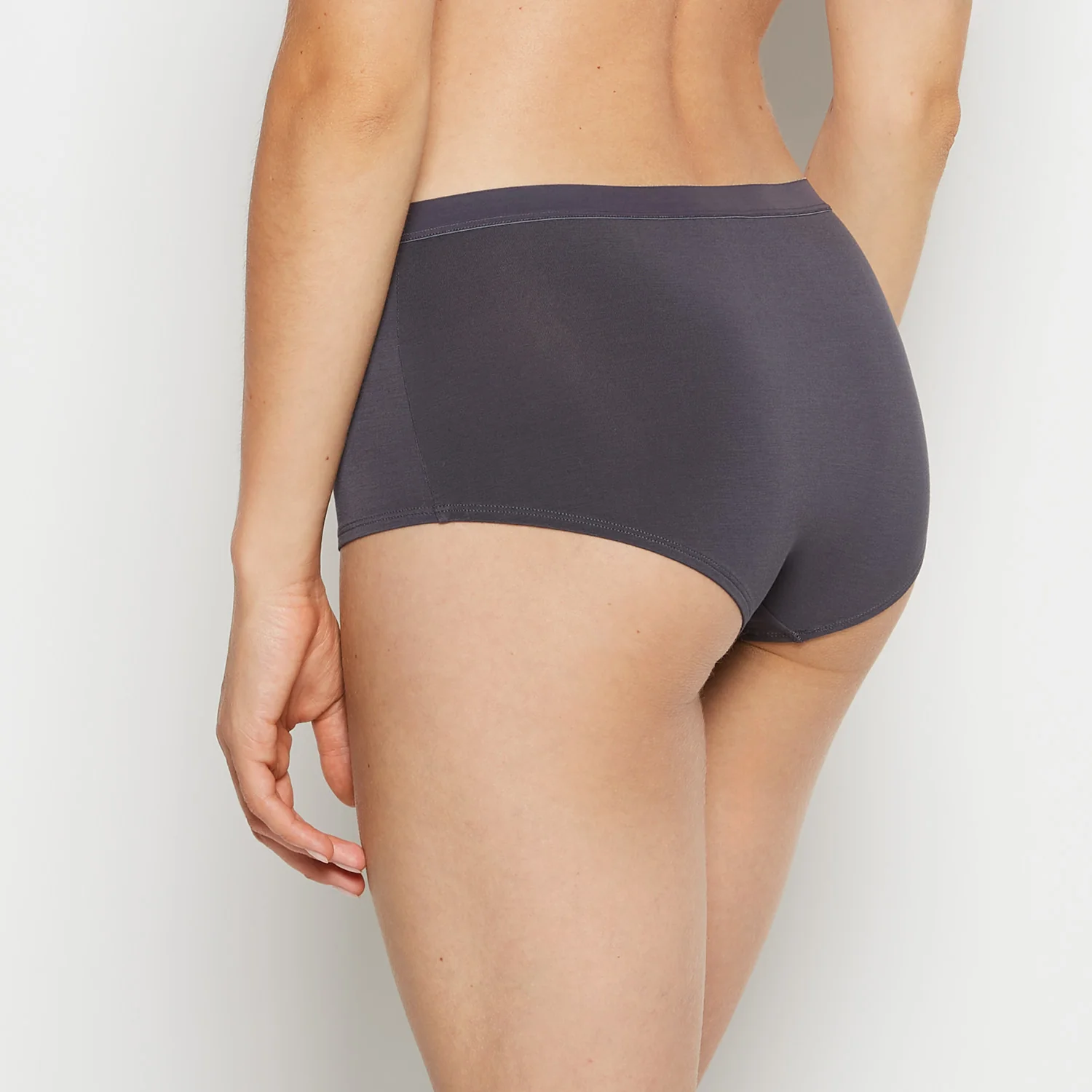 Boyshort Panty With Vanishing Trim in Ebony - Image 3