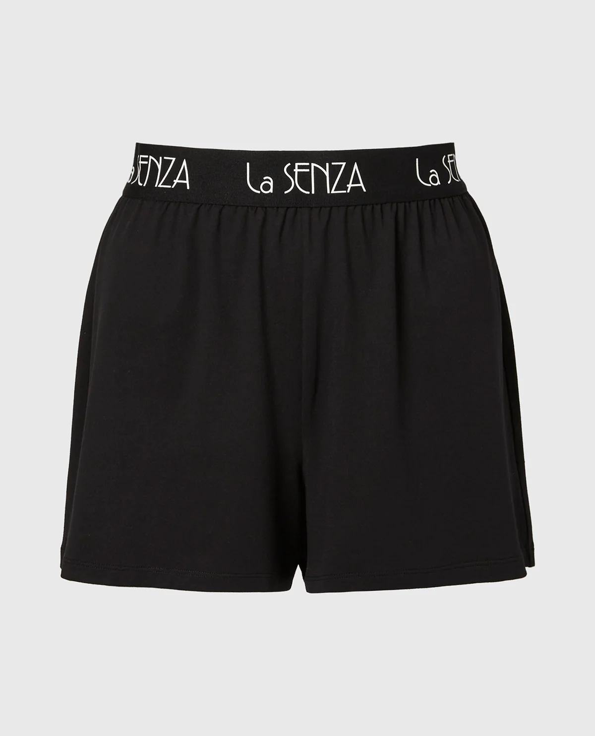 Brush Jersey Shorts with art deco logo in Tuxedo Black - Image 4
