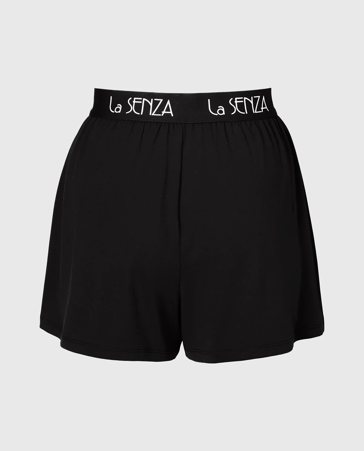 Brush Jersey Shorts with art deco logo in Tuxedo Black - Image 5