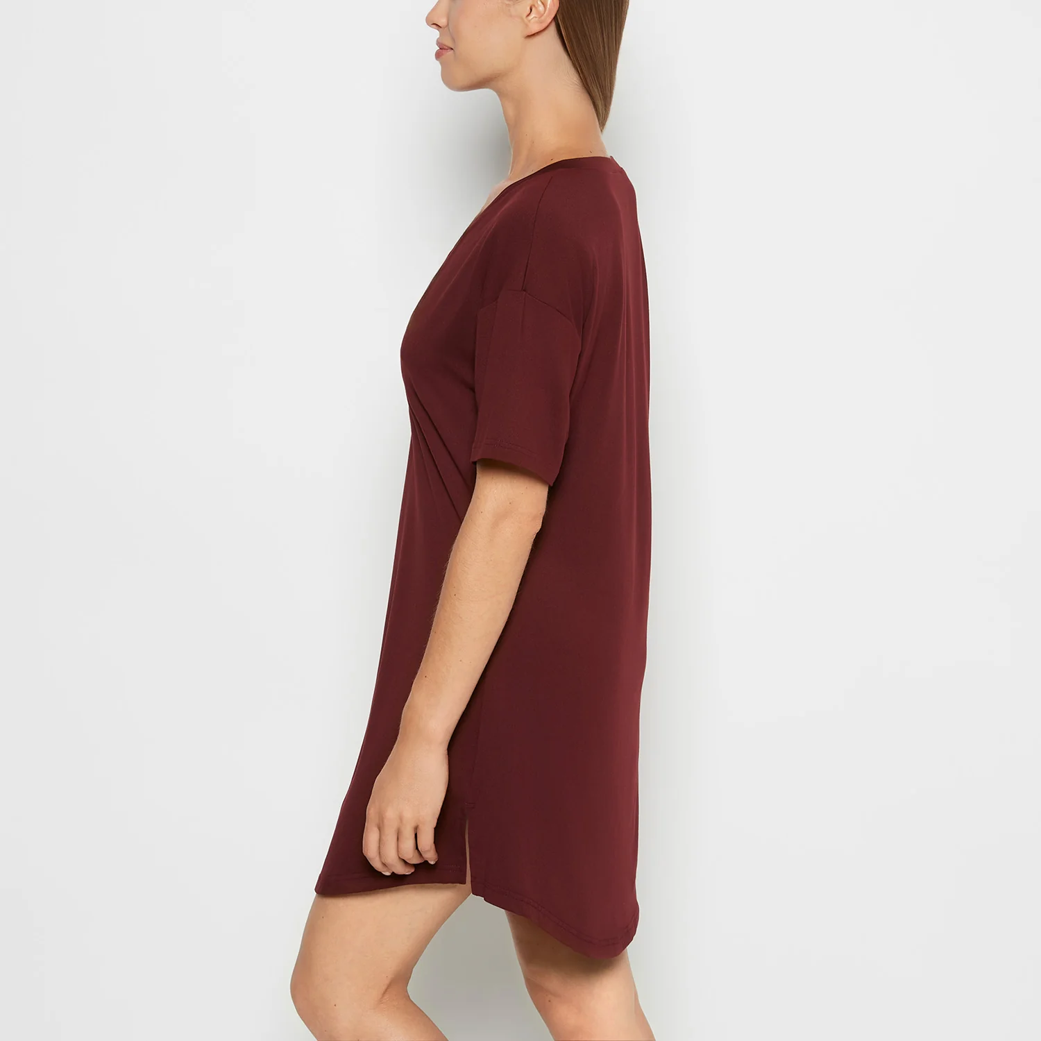 Brushed Jersey Sleep Shirt in Russian Ruby - Image 2