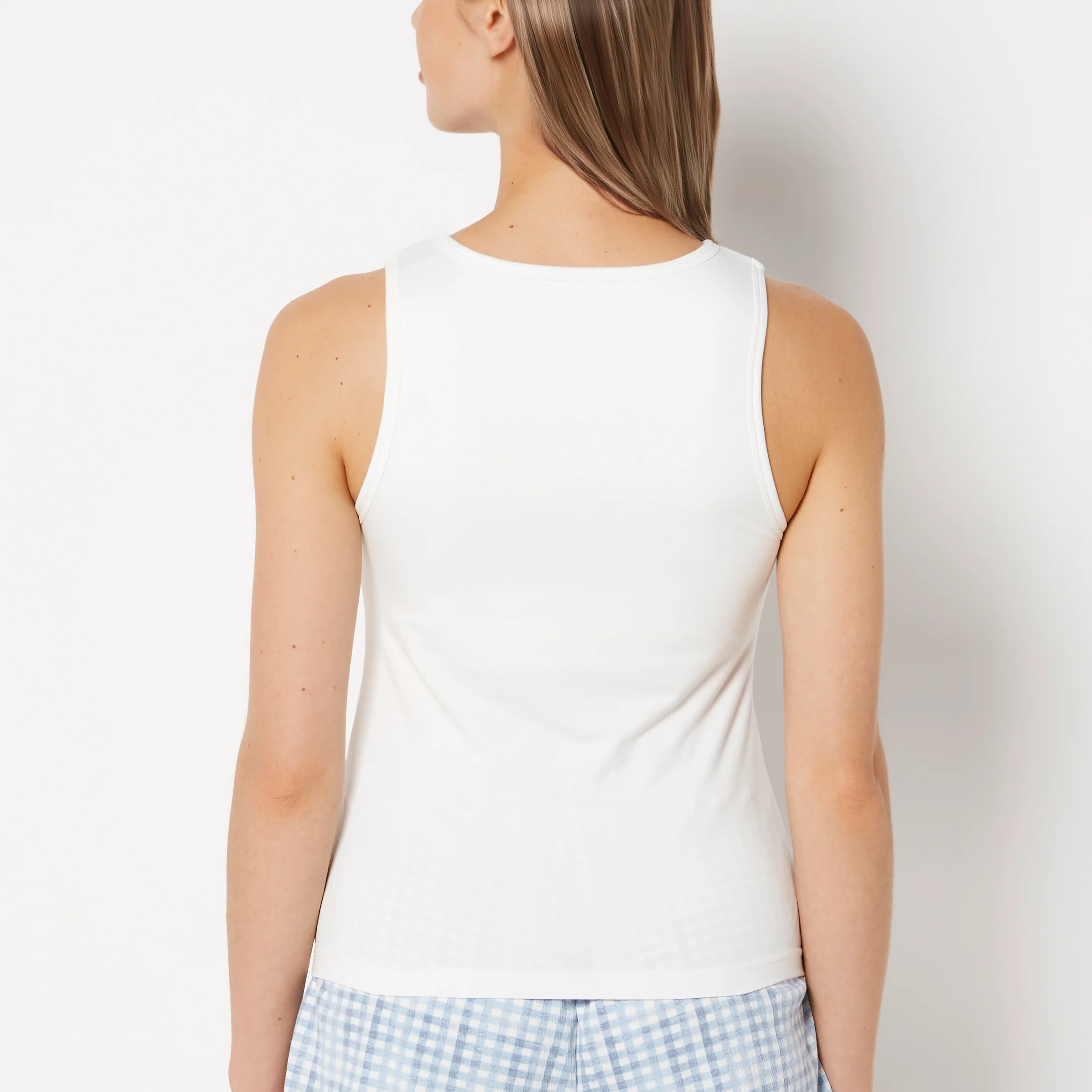 Casual Sleep Jersey High Neck Tank in Ivory - Image 3
