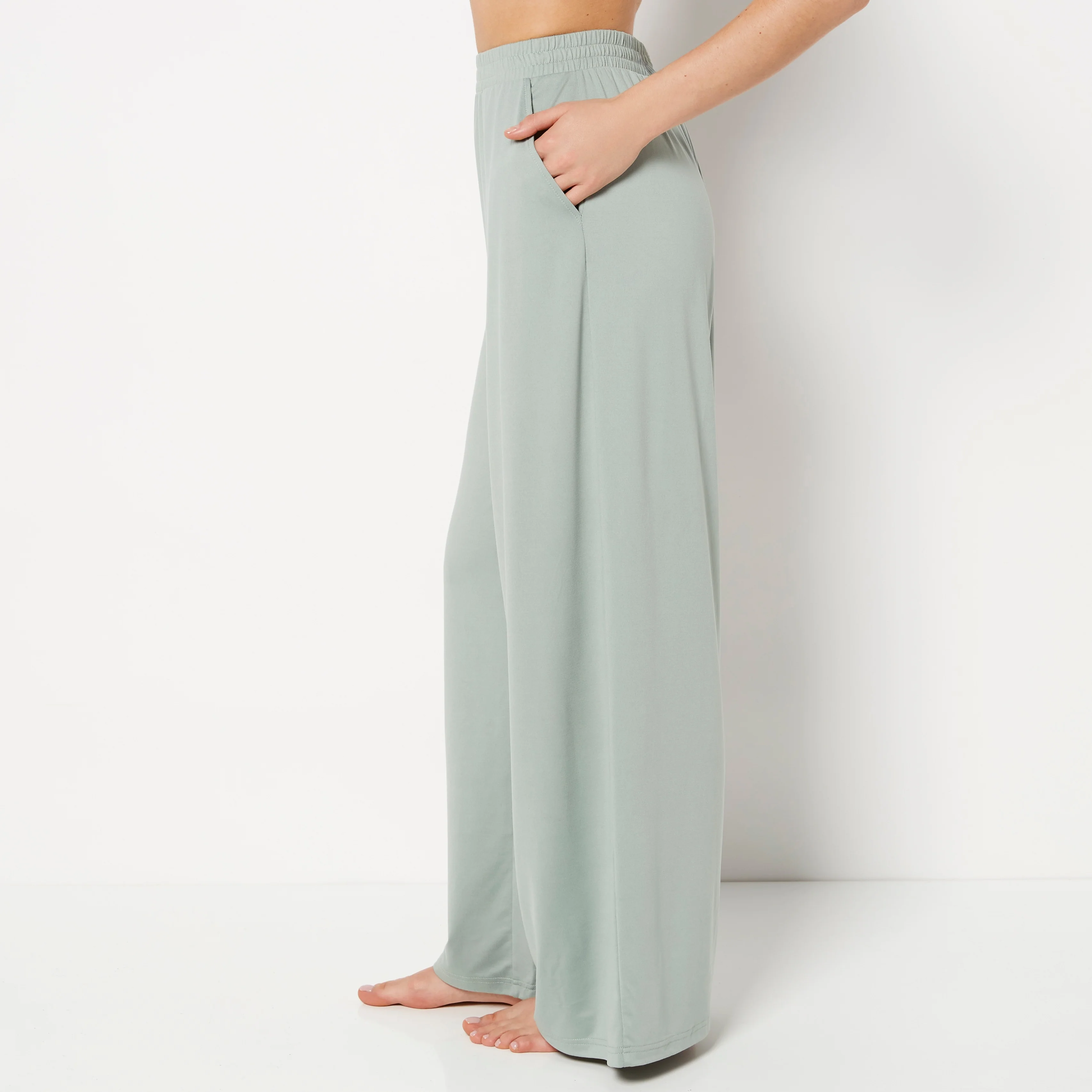 Casual Sleep Jersey Pants in Iceberg Green - Image 2