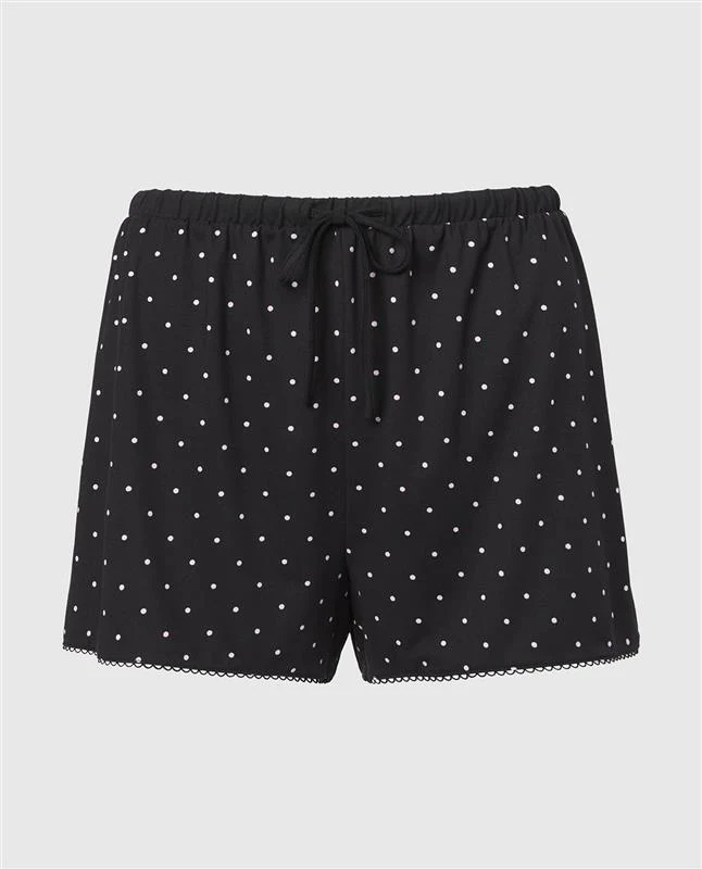 Casual Sleep Jersey Short with Picot Trim in Tiny Dot - Image 4