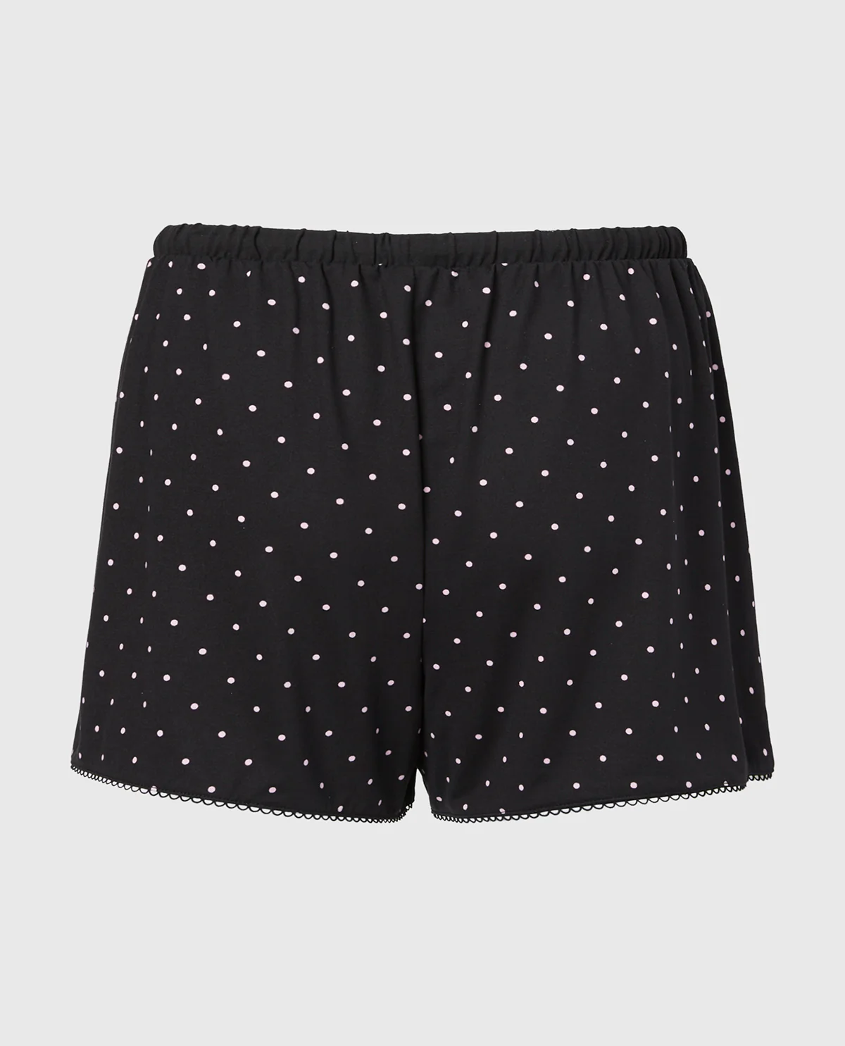 Casual Sleep Jersey Short with Picot Trim in Tiny Dot - Image 5