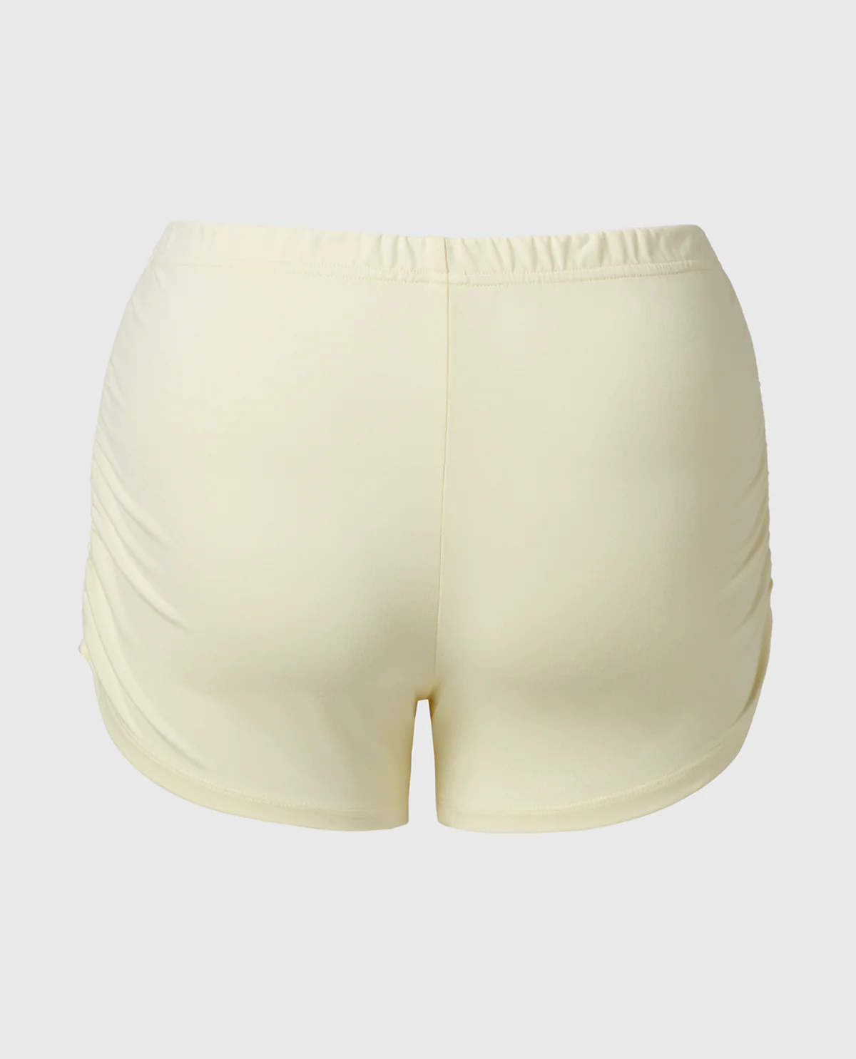 Casual Sleep Jersey Side Scrunch Short in Lemon Icing - Image 5