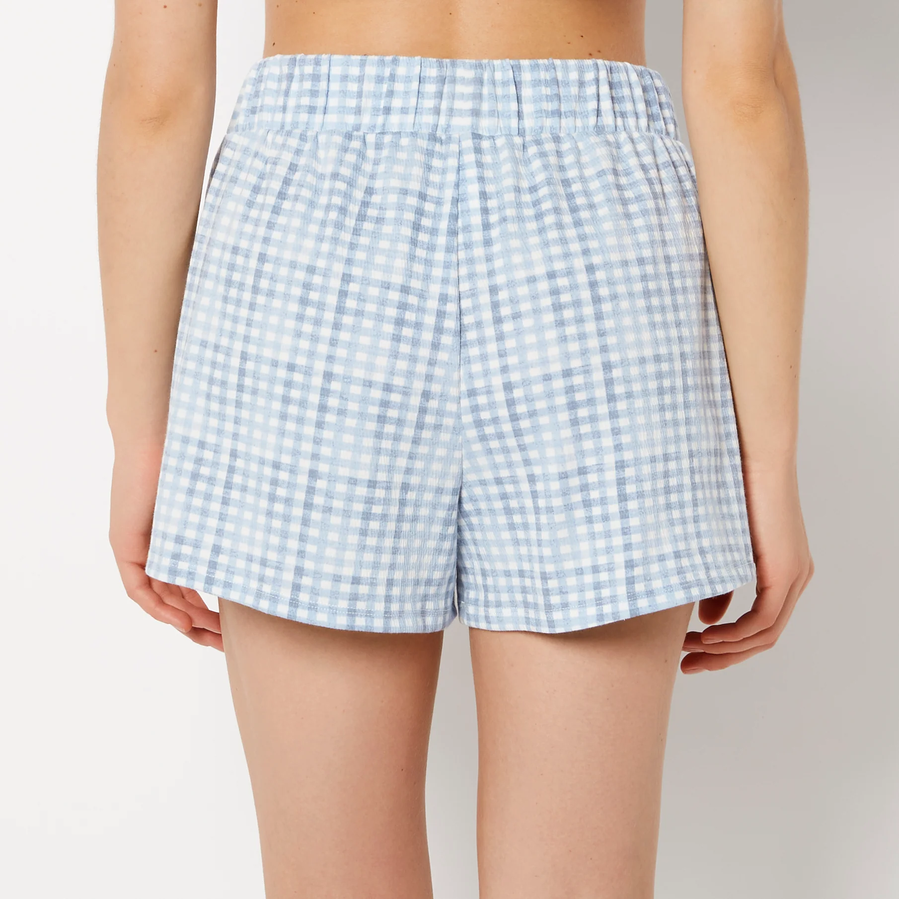 Casual Sleep Textured Knit Boxer Short in Breezy Gingham - Image 3