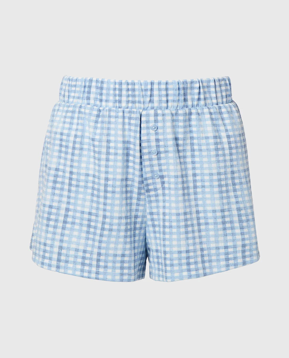 Casual Sleep Textured Knit Boxer Short in Breezy Gingham - Image 4