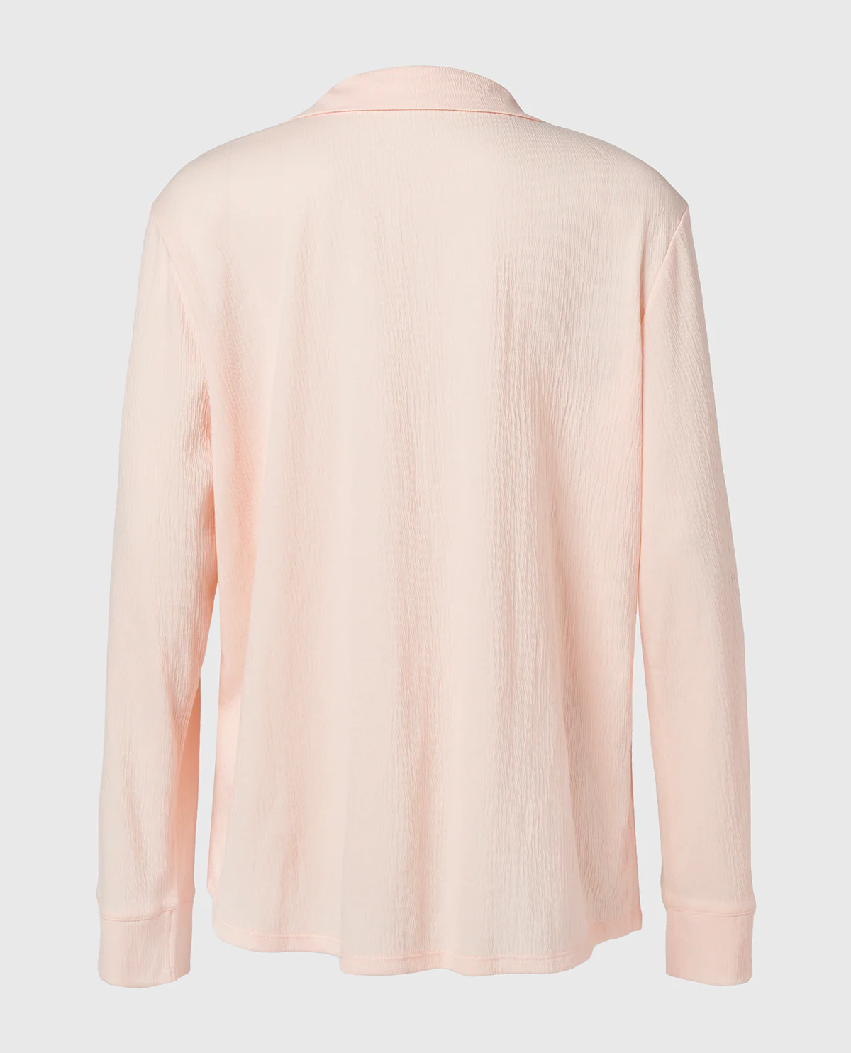 Casual Sleep Textured Knit Long Sleeve Button Down in Pearl Blush - Image 5