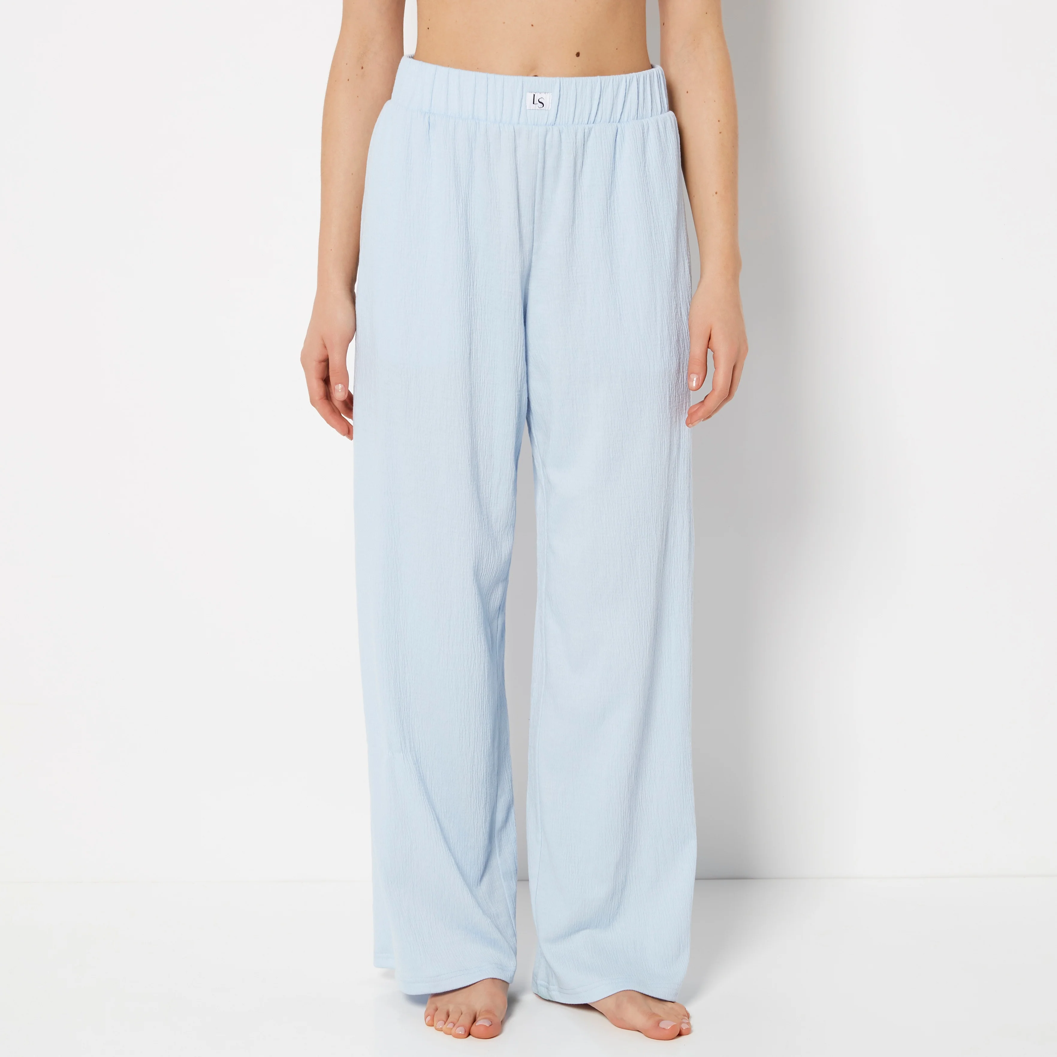 Casual Sleep Textured Knit Pant In Skyway