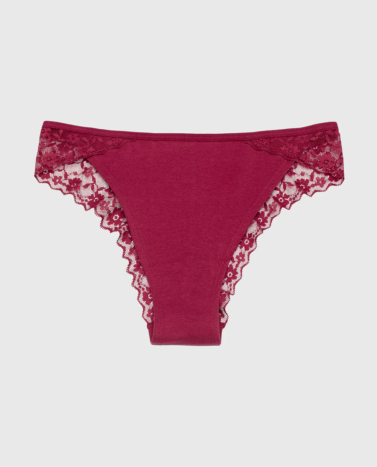 Cheeky Panty With Lace Trim in Beaujolais - Image 4