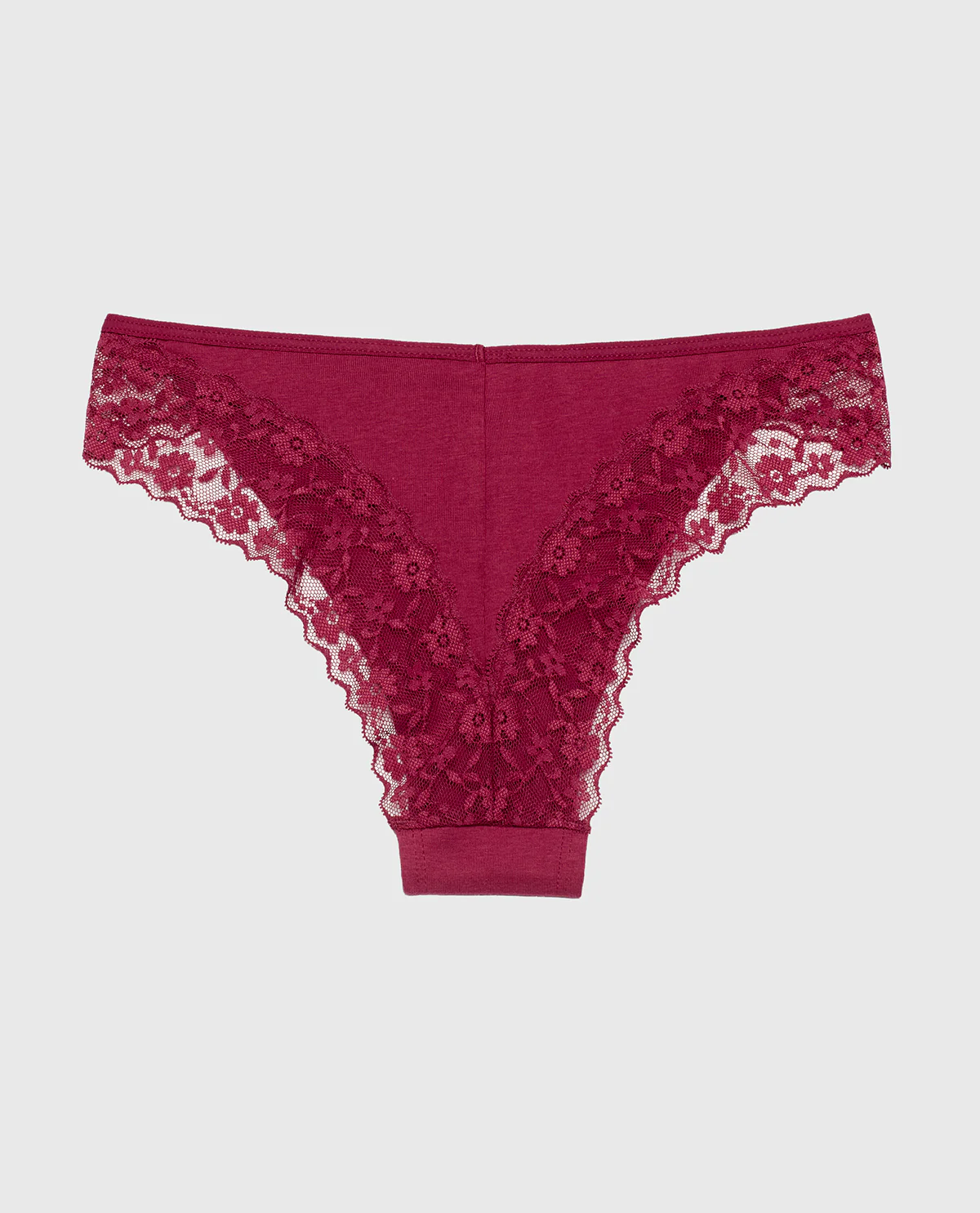 Cheeky Panty With Lace Trim in Beaujolais - Image 5