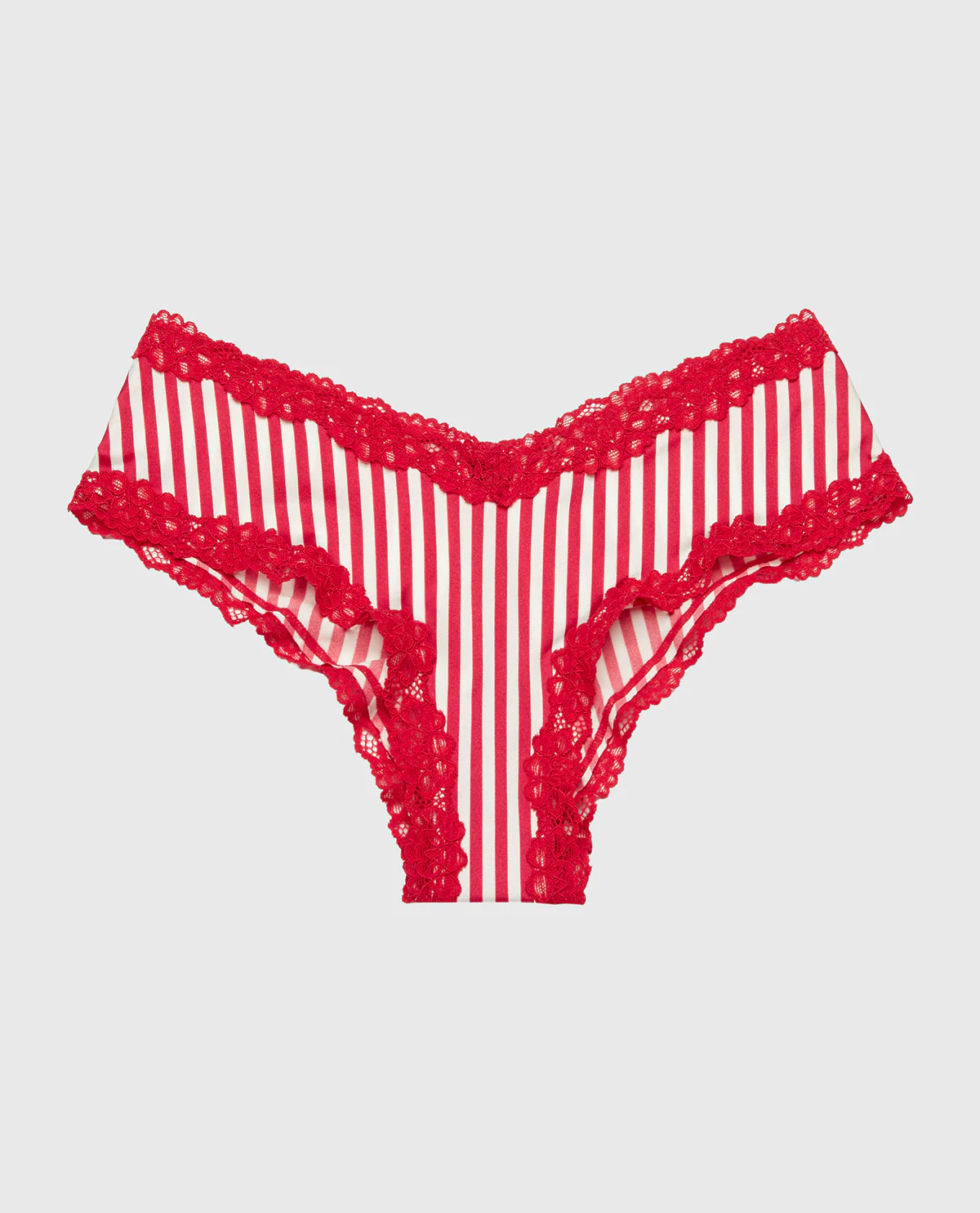 Cheeky Panty With Lace Trim in Candy Cane Stripe - Image 4