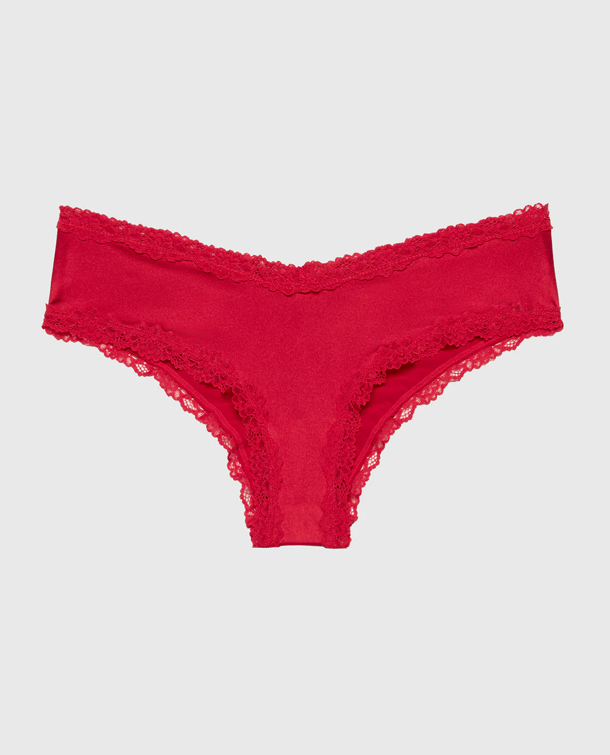 Cheeky Panty With Lace Trim in Crimson - Image 5