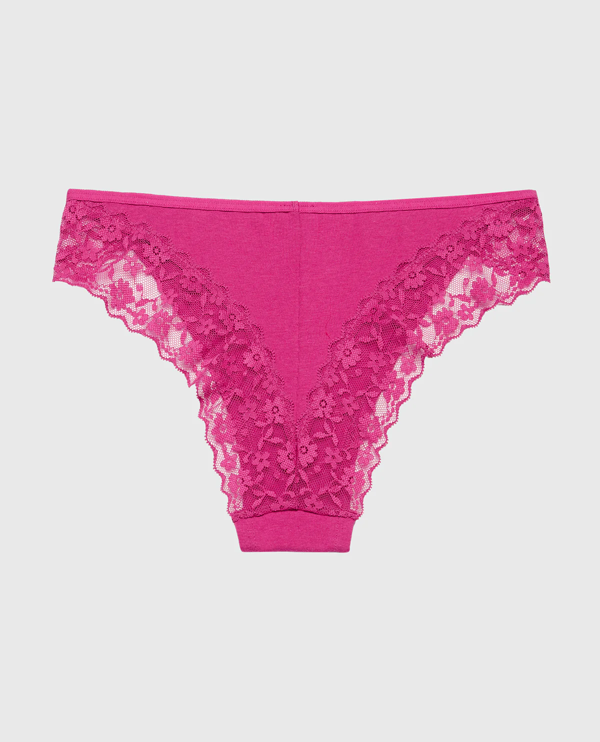 Cheeky Panty With Lace Trim in Fuchsia Red - Image 4