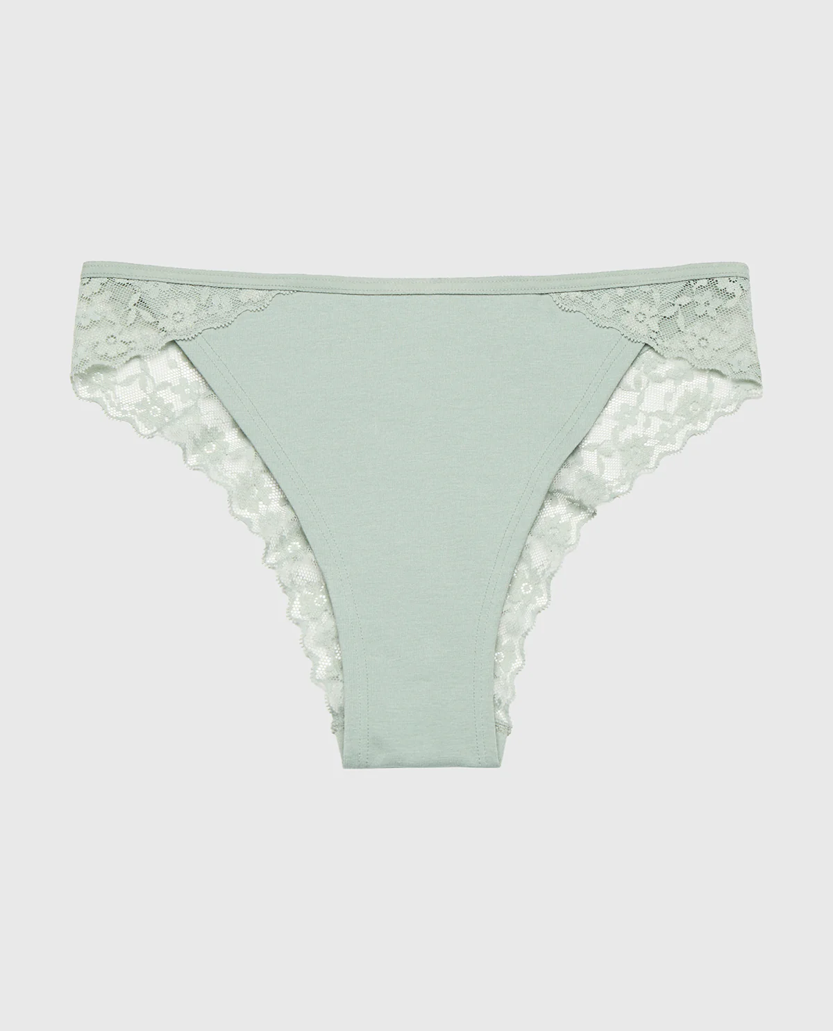 Cheeky Panty With Lace Trim in Iceberg Green - Image 4