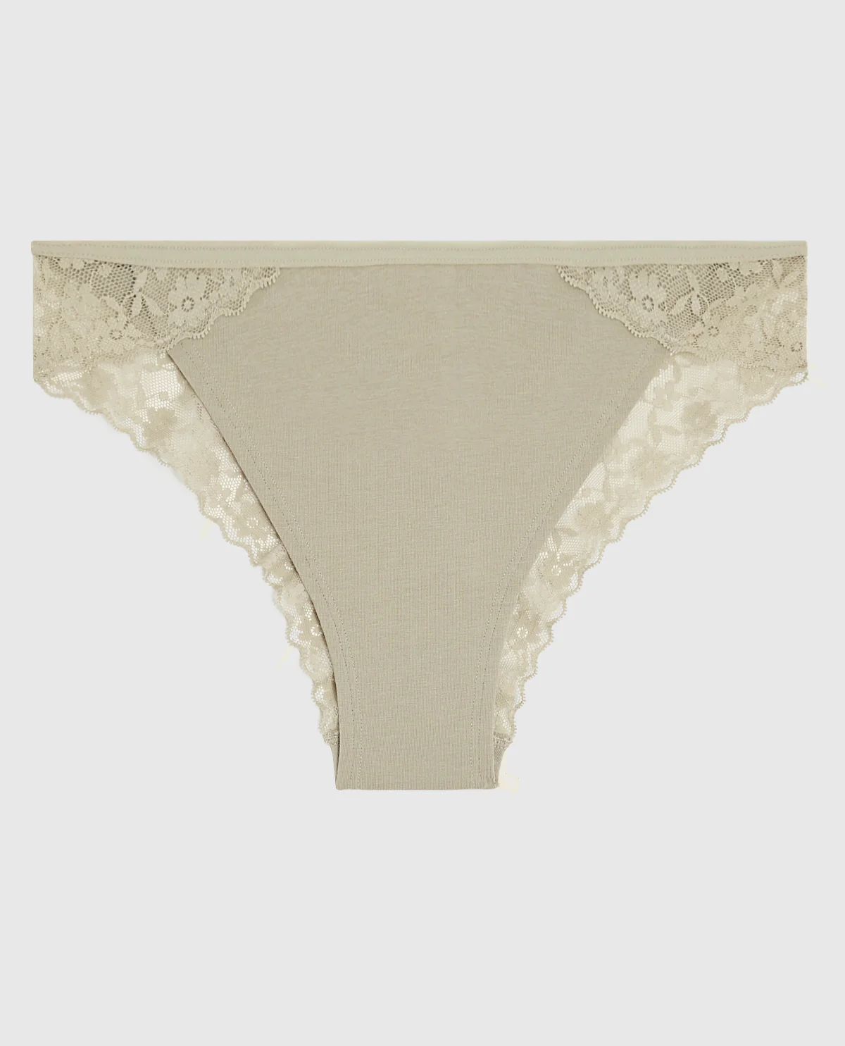 Cheeky Panty with Lace Trim in Stone Grey - Image 4