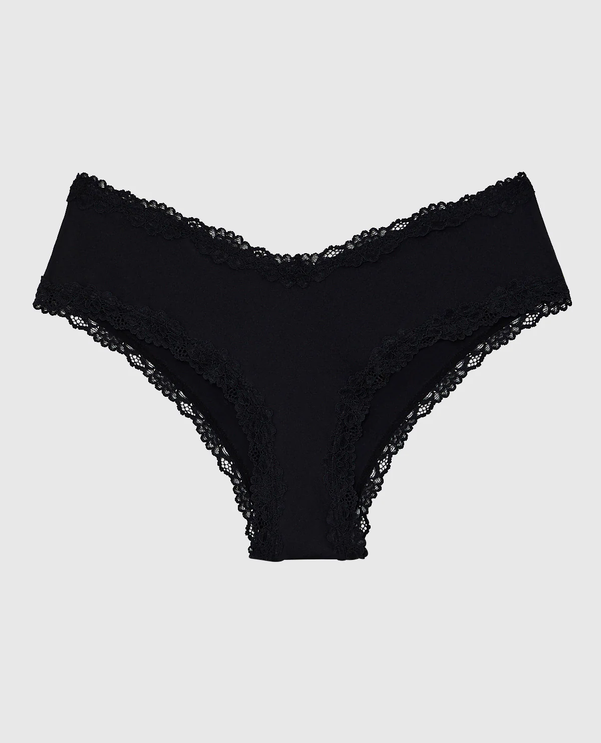 Cheeky Panty With Lace Trim in Tuxedo Black - Image 4