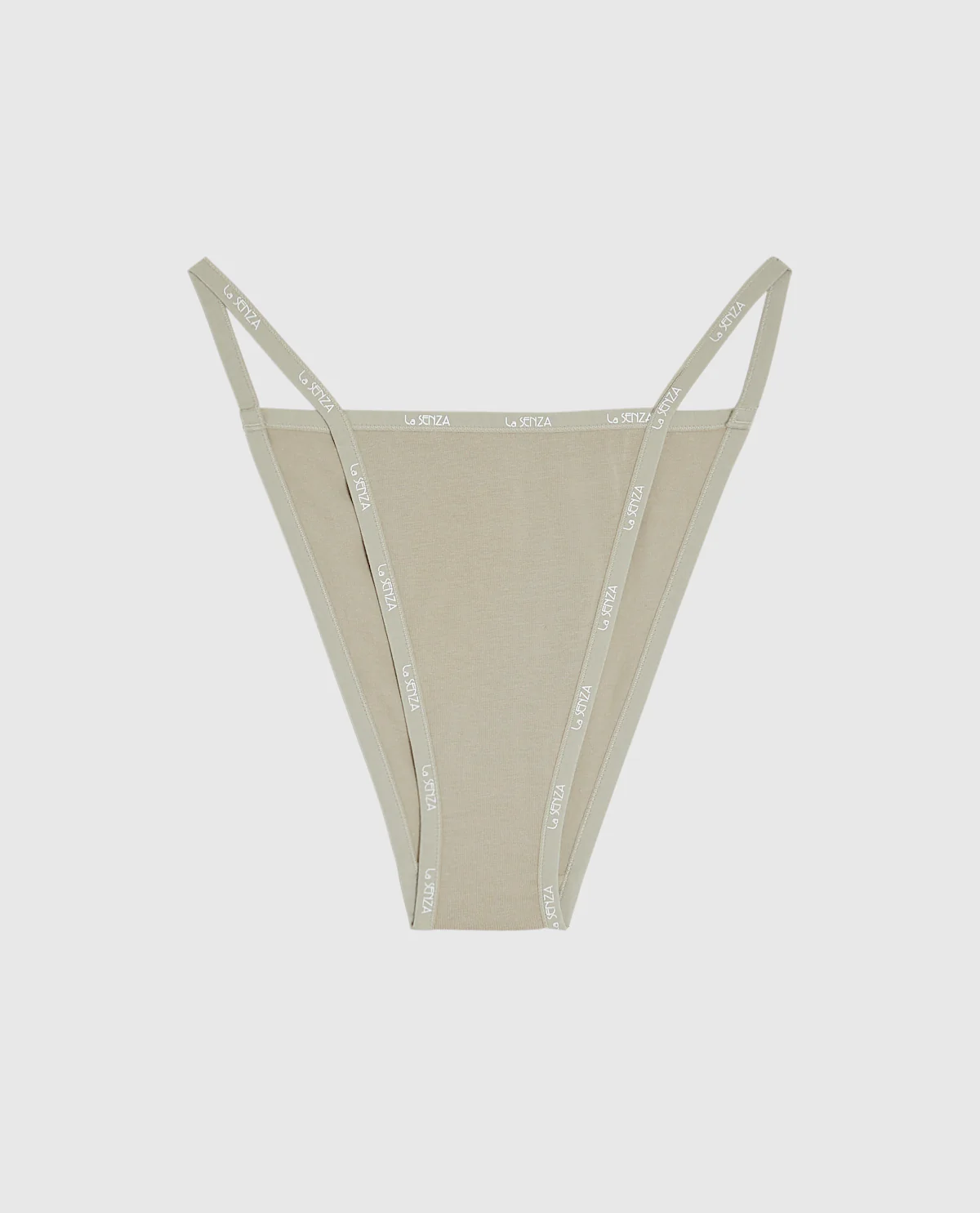 Cheeky Panty with Logo Trim in Stone Grey - Image 4
