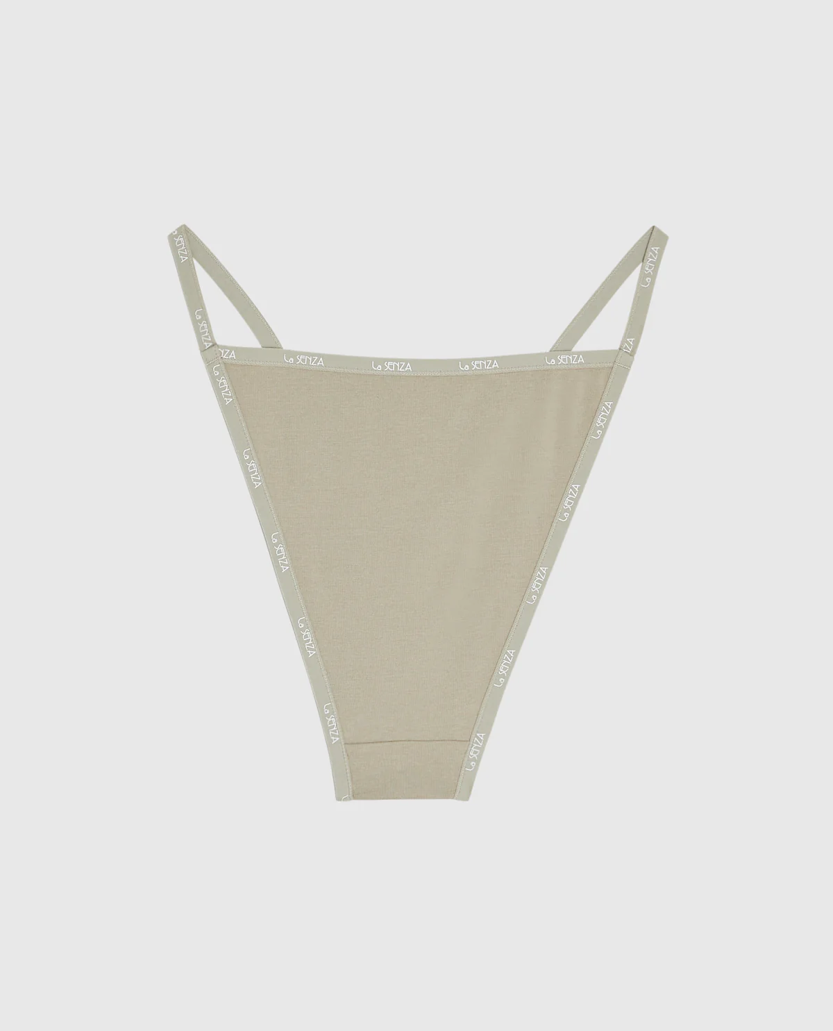 Cheeky Panty with Logo Trim in Stone Grey - Image 5