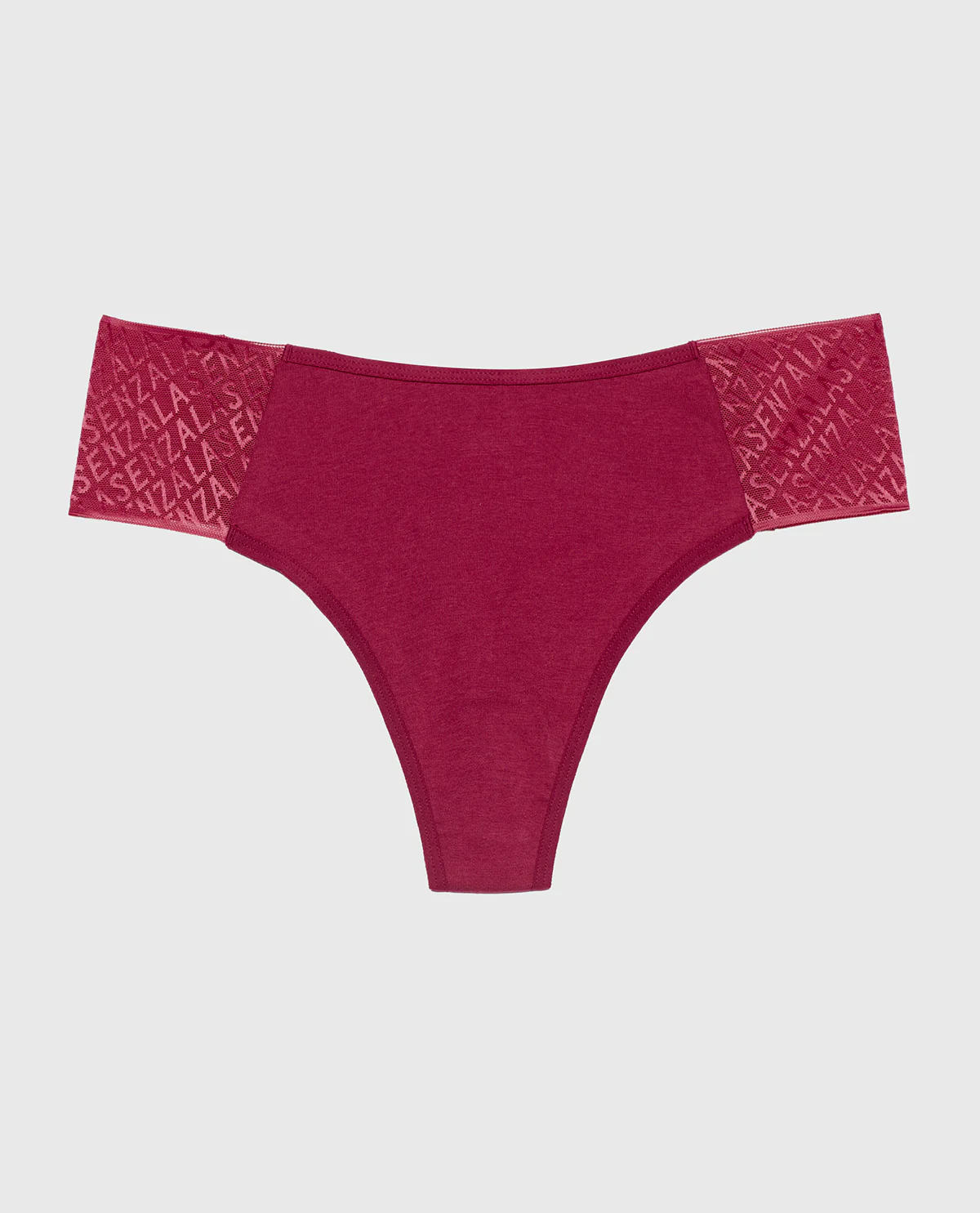 Cheeky Thong Panty with Logo in Beaujolais - Image 4