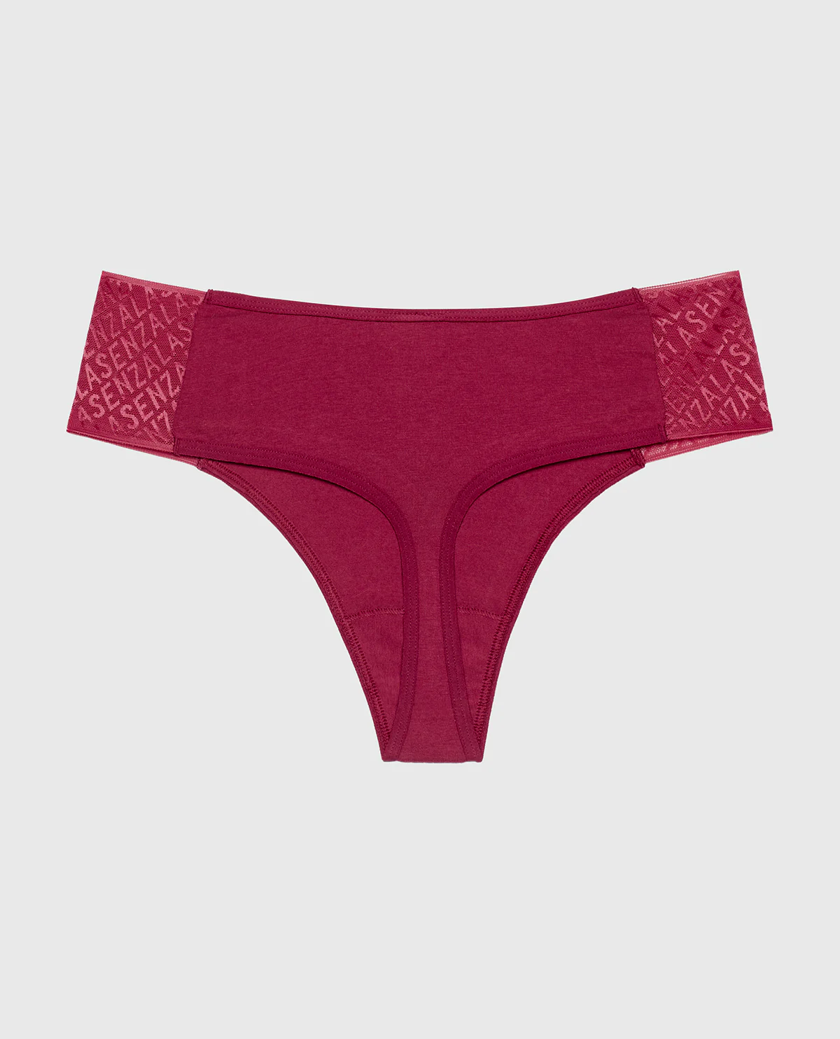 Cheeky Thong Panty with Logo in Beaujolais - Image 5