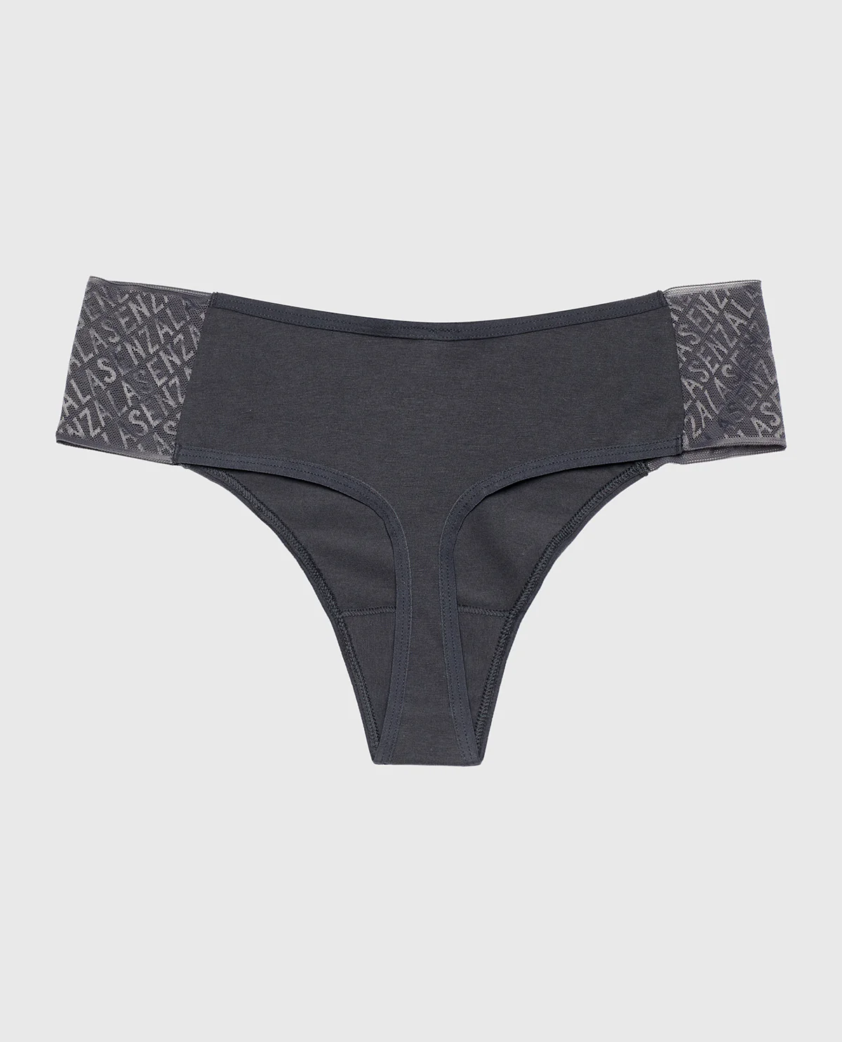 Cheeky Thong Panty with Logo in Ebony - Image 5