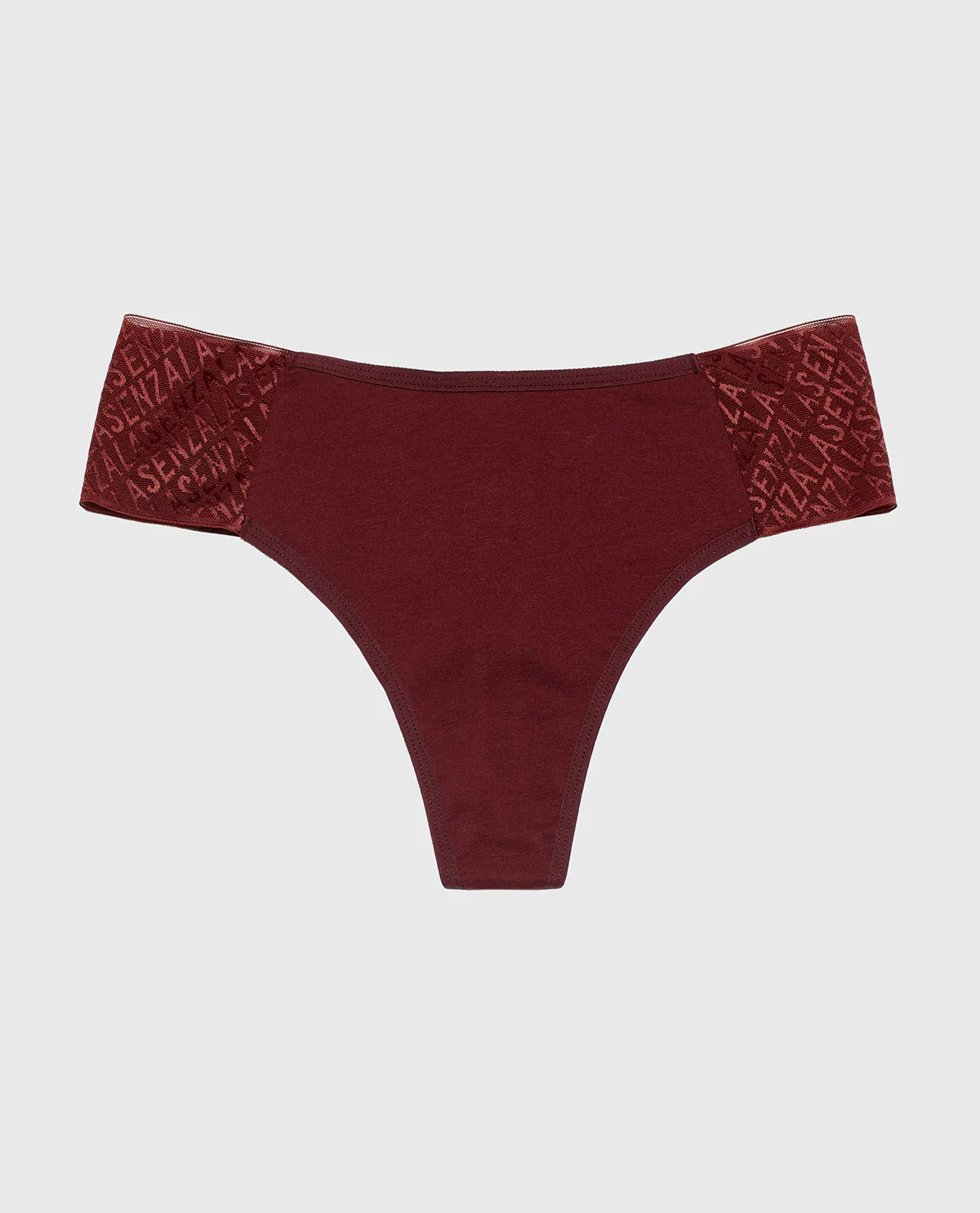 Cheeky Thong Panty with Logo in Russian Ruby - Image 4